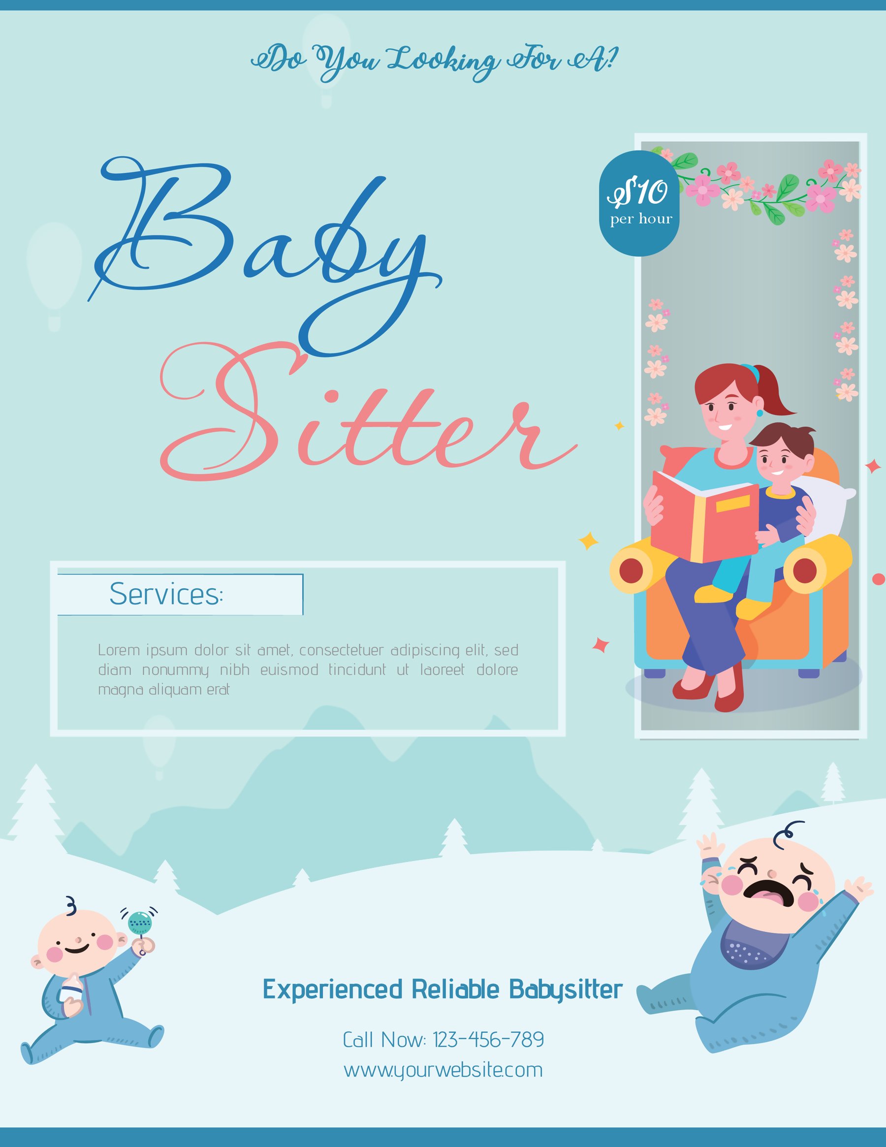 Free Babysitting Flyers (Edit Printable) Word Adobe Slides Free Babysitting Flyers (Edit Printable) Word Adobe Slides