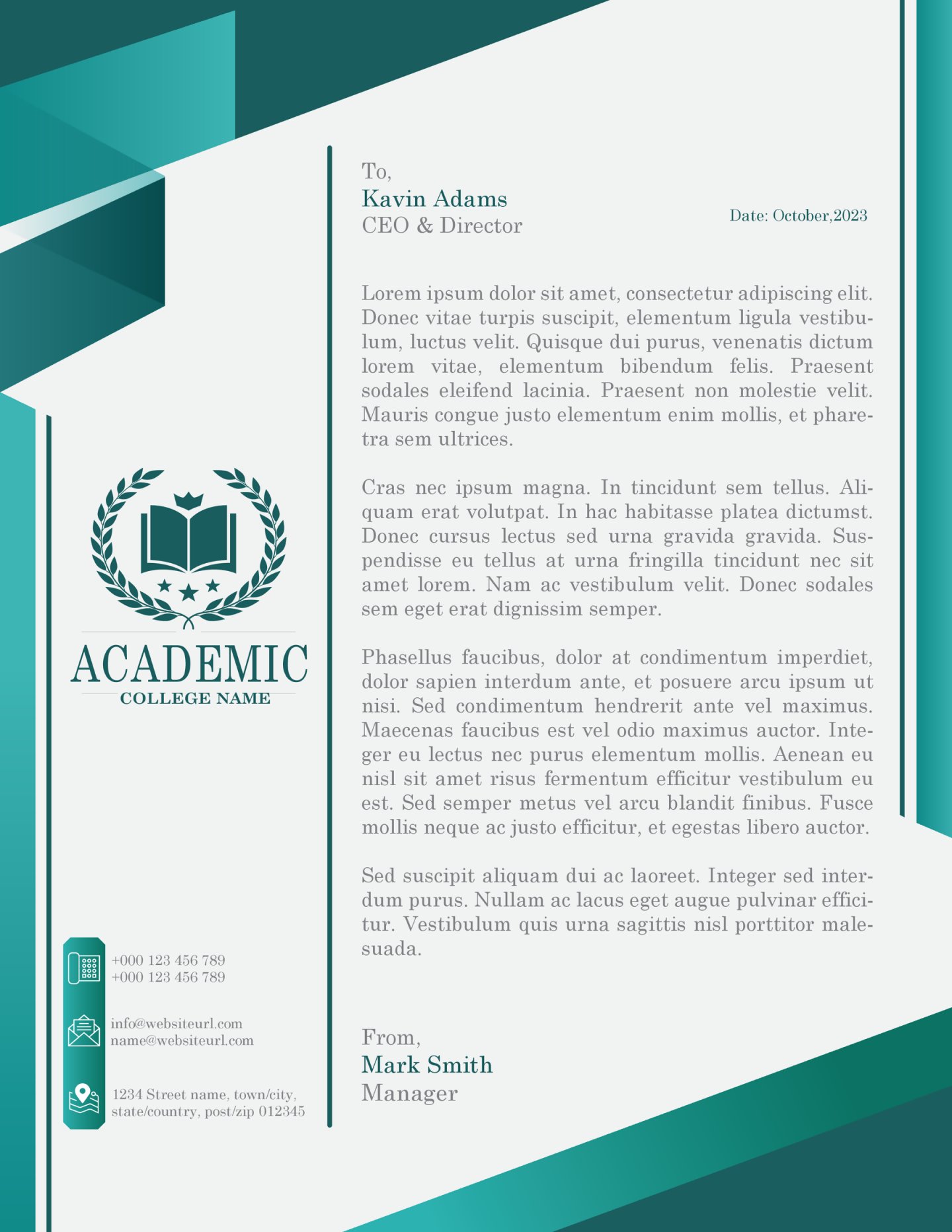 Progressive Flow Letterhead Template - WordLayouts