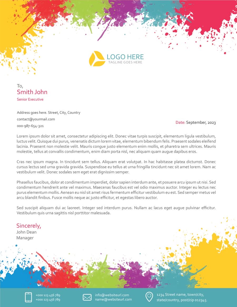 Free Aquadynamic Executive Letterhead Template