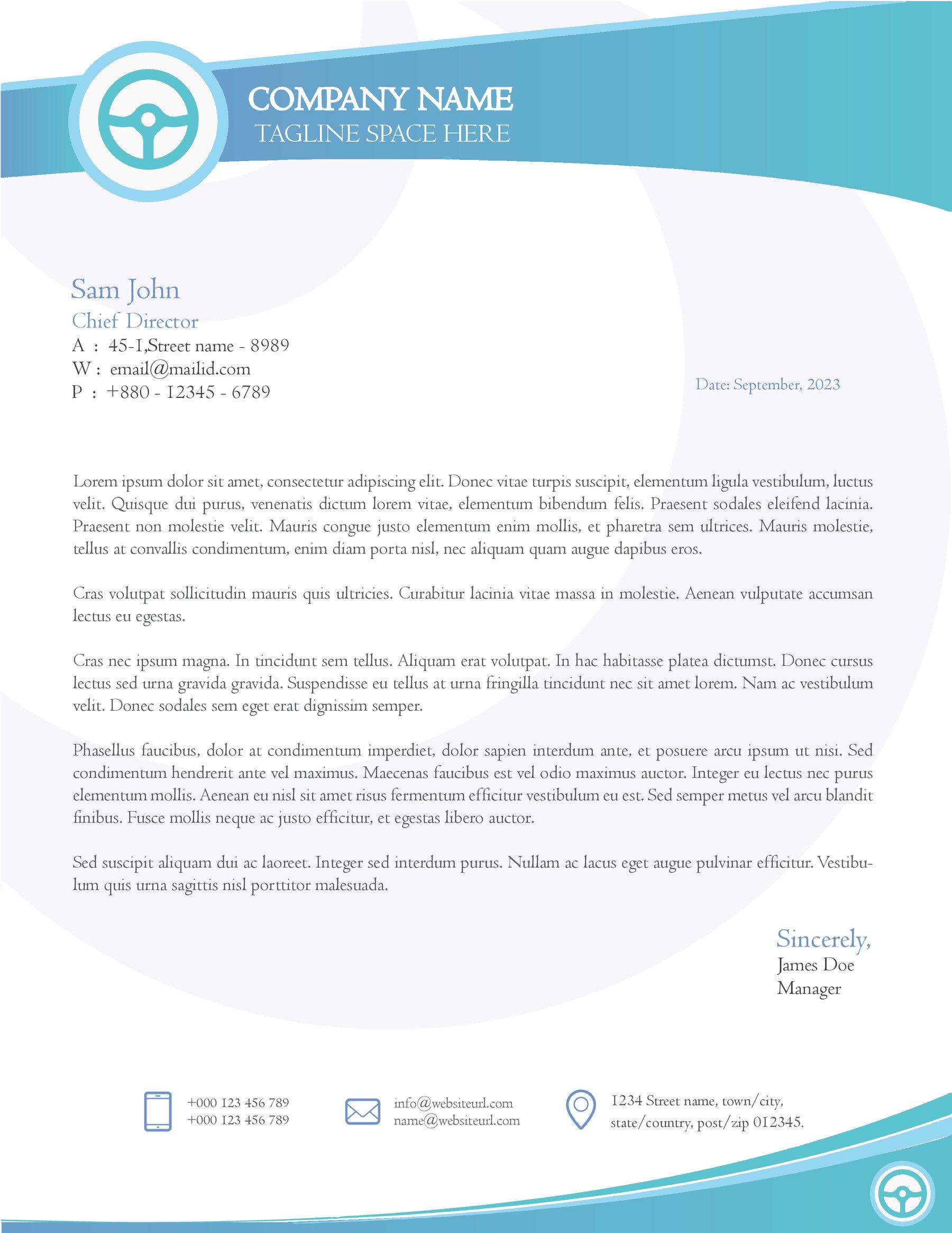 Free GeoGreen Professional Letterhead Template