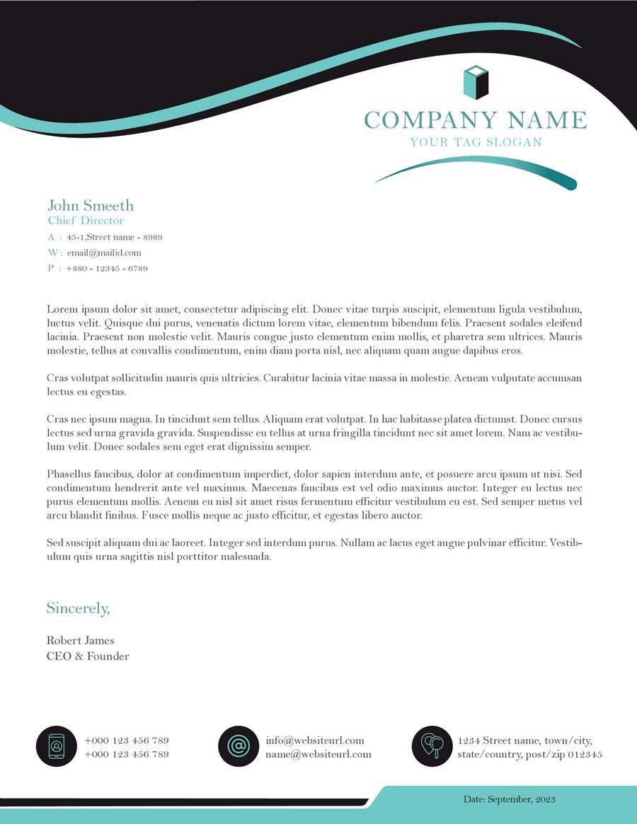 Geometric Gradient Corporate Letterhead - WordLayouts