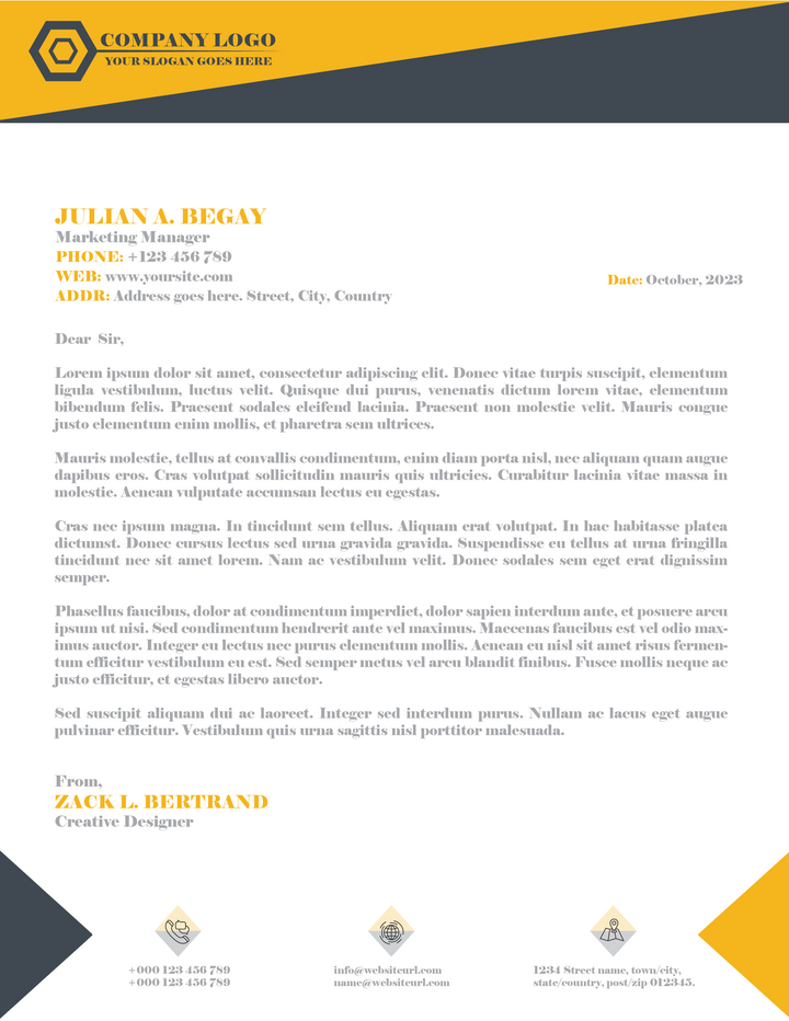Free Corporate Precision Letterhead Template