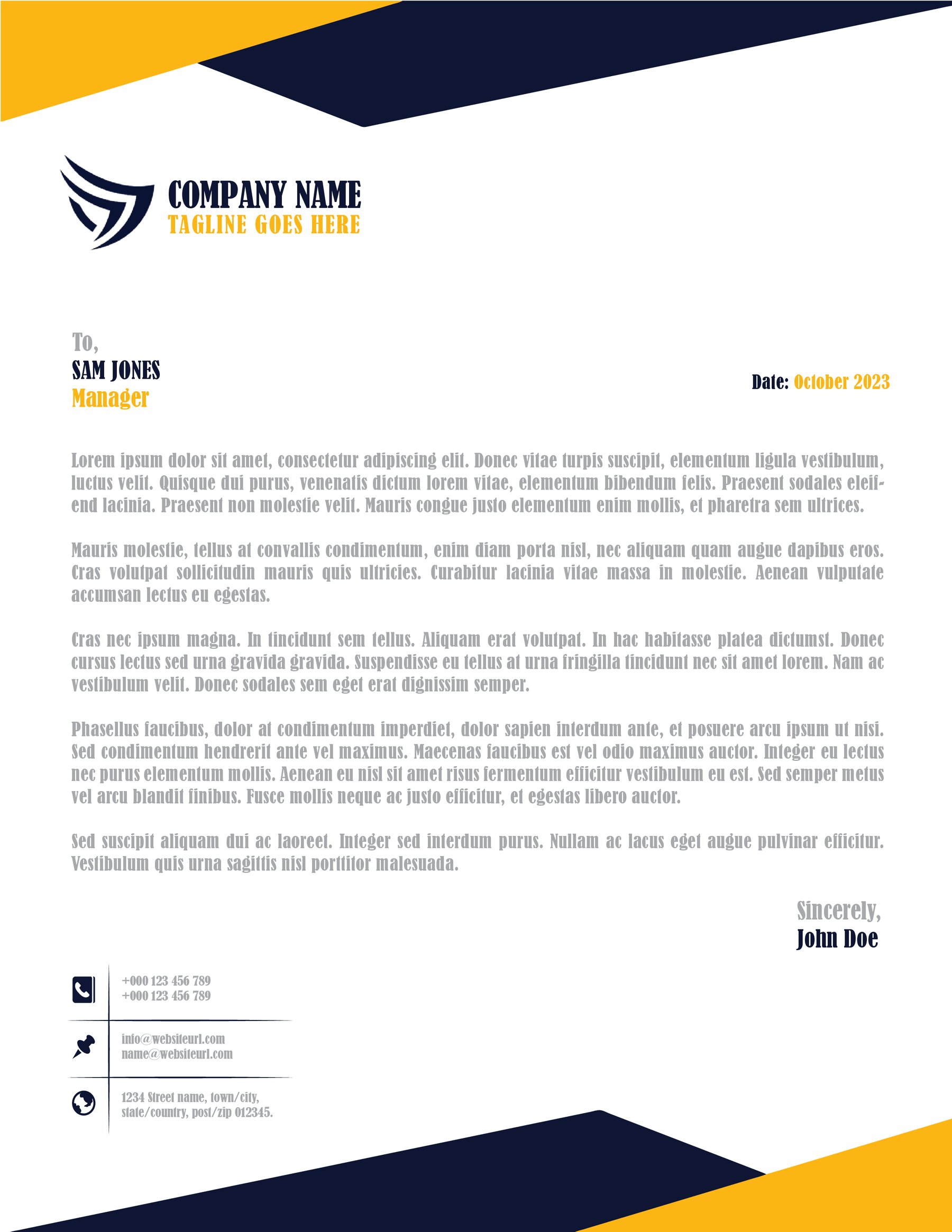 Geometric Gradient Corporate Letterhead - WordLayouts