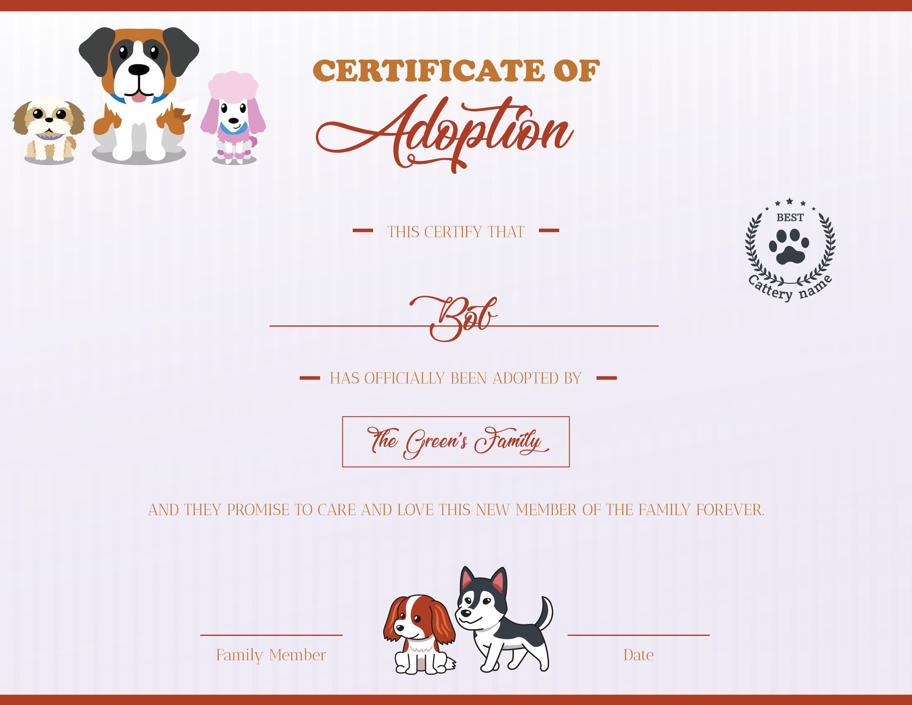 Free Dog Birth Certificate Templates (Printable) - WordLayouts free-dog-birth-certificate-templates-printable-wordlayouts