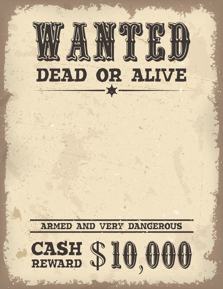 Vintage Wanted Poster WordLayouts vintage-wanted-poster-wordlayouts