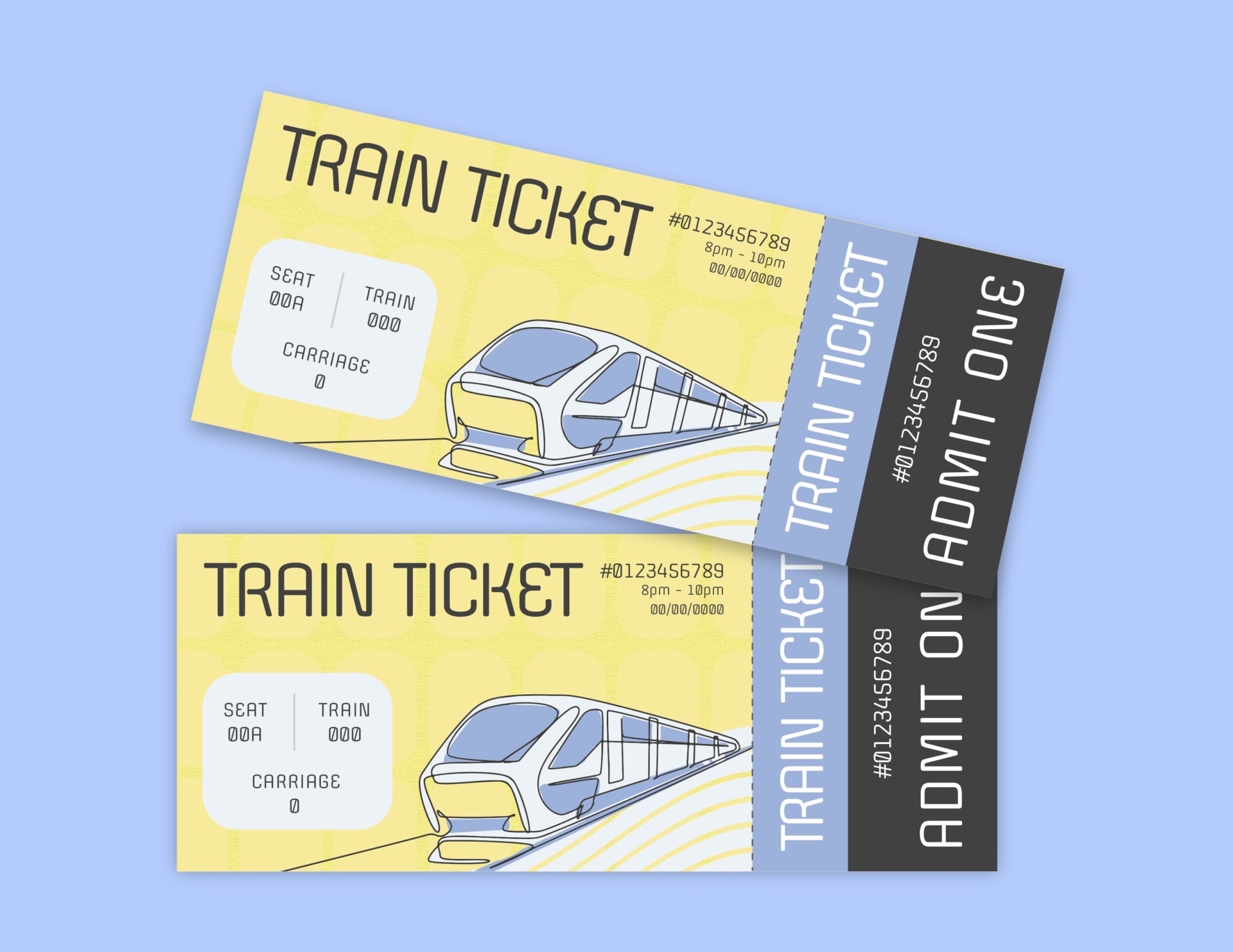 Bullet Train Boarding Ticket Template - Editable