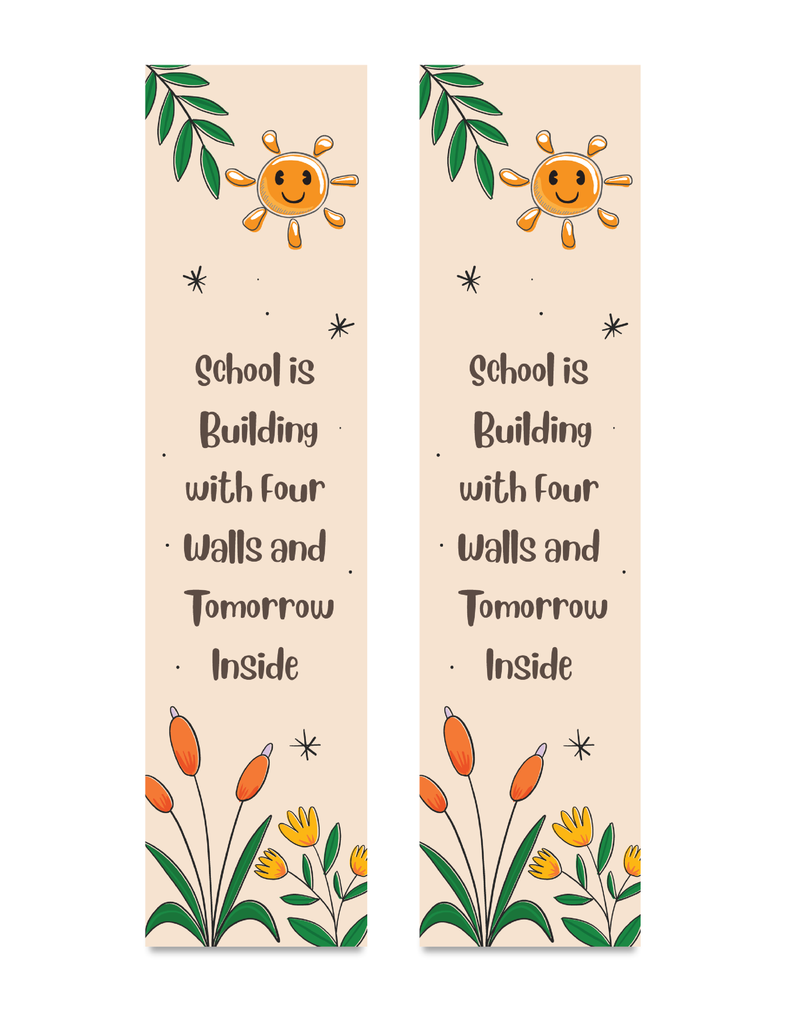 Inspirational School Themed Bookmark - WordLayouts