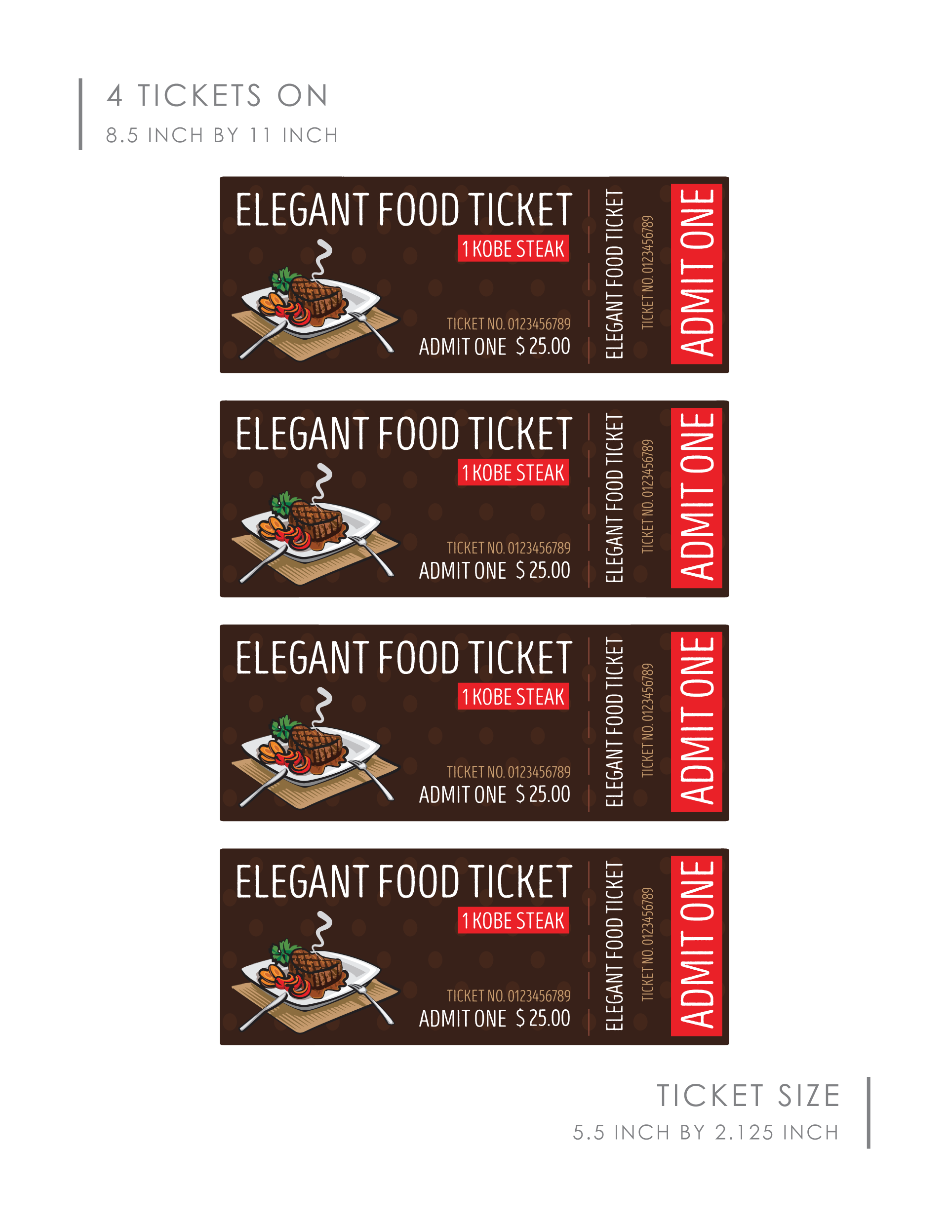 savory-steakhouse-experience-ticket-wordlayouts for Free Printable Meal Ticket Template Savory Steakhouse Experience Ticket - WordLayouts for Free Printable Meal Ticket Template