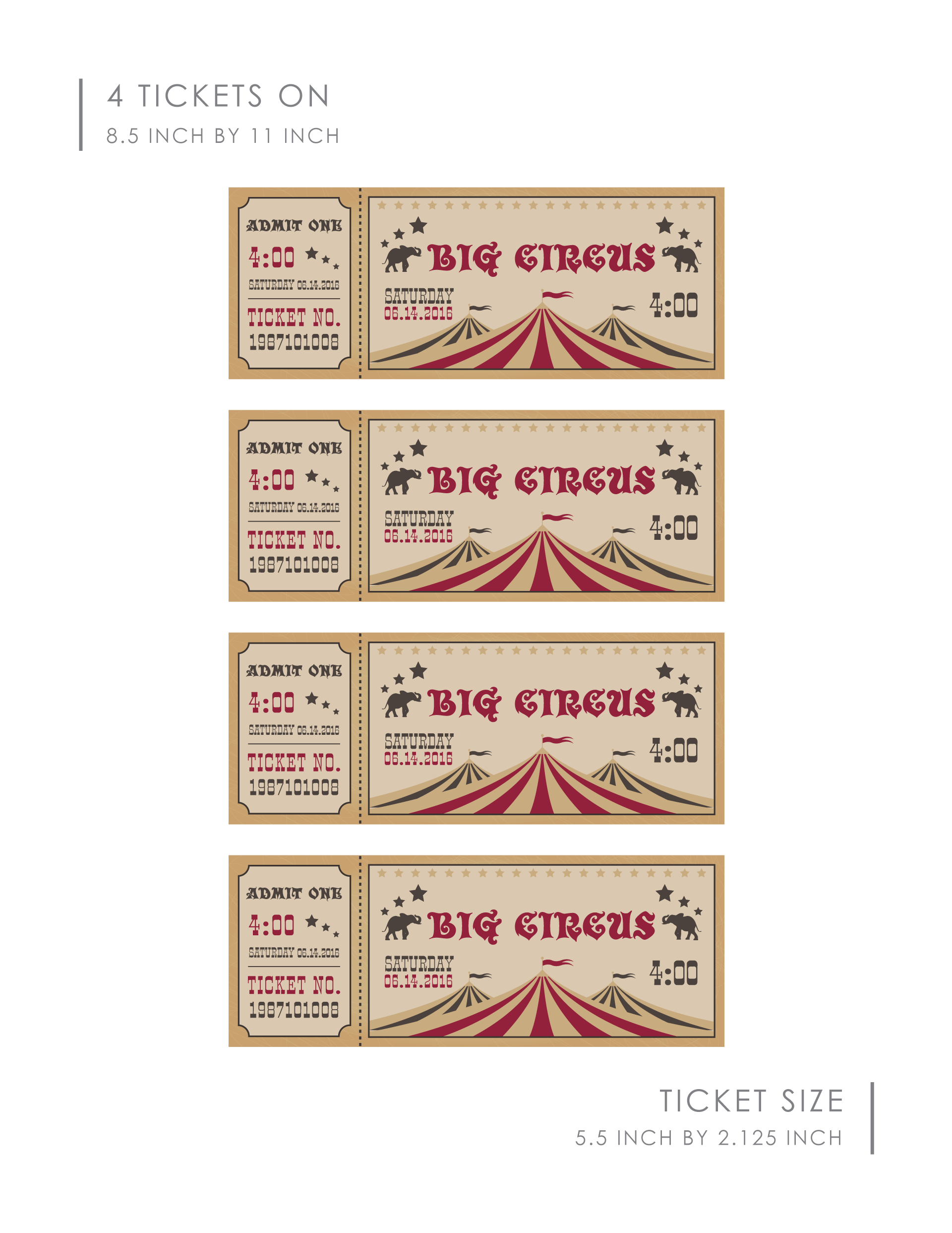Retro Classic Circus Event Ticket - WordLayouts retro-classic-circus-event-ticket-wordlayouts