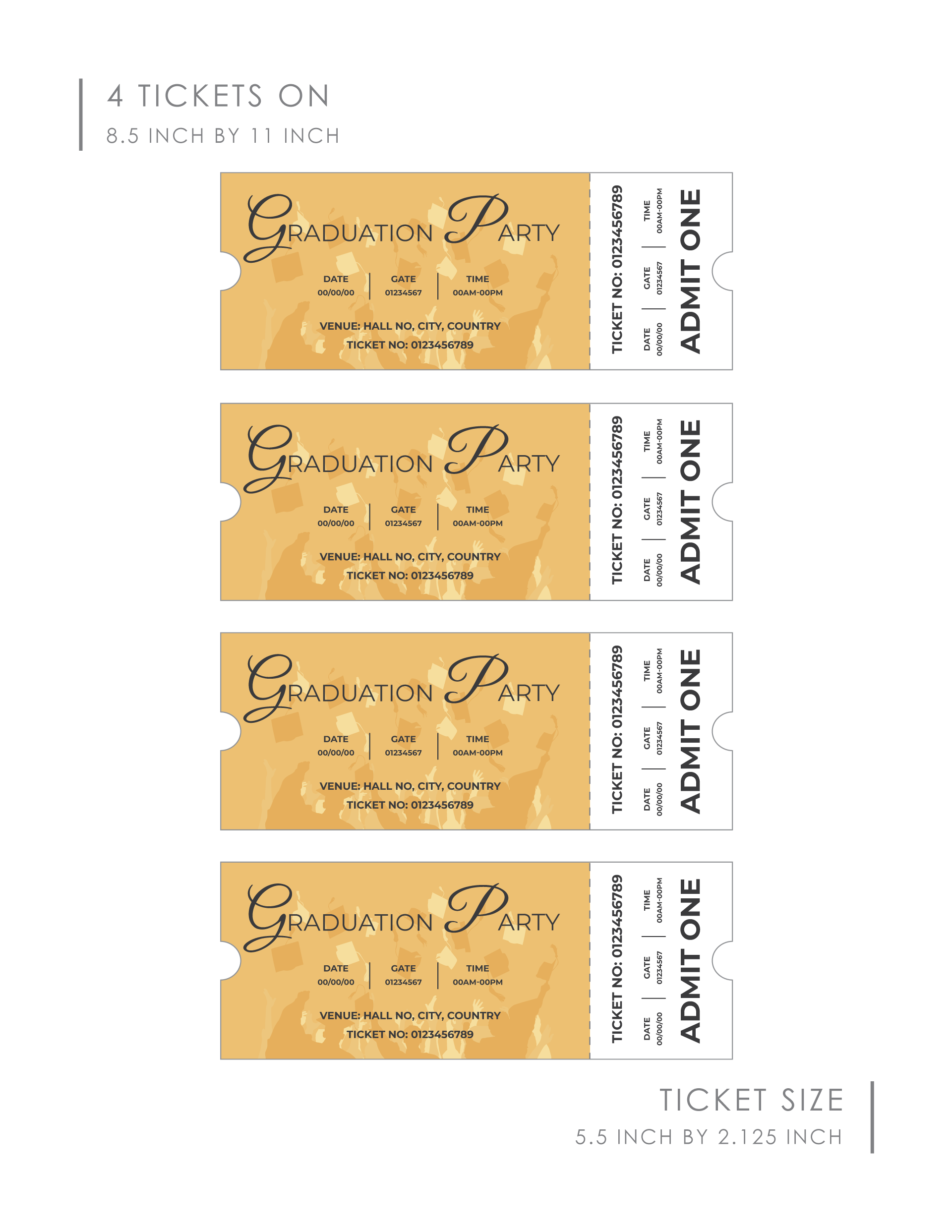 cap-and-gown-graduation-ticket-wordlayouts for Free Printable Prom Ticket Template Cap and Gown Graduation Ticket - WordLayouts for Free Printable Prom Ticket Template