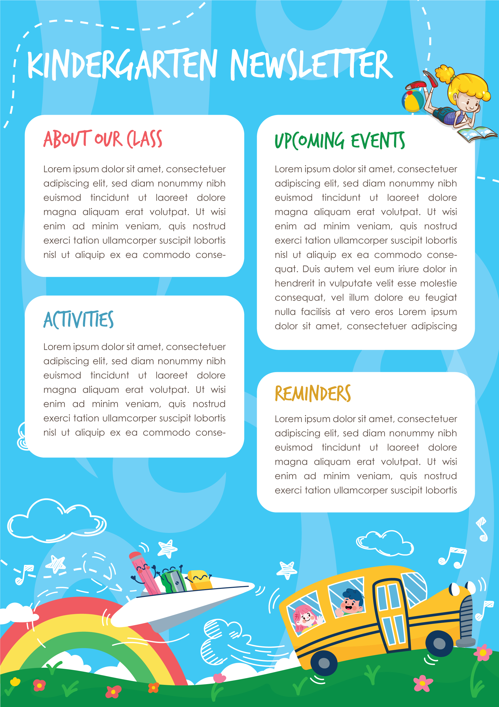 Free Preschool Newsletter Templates - WordLayouts