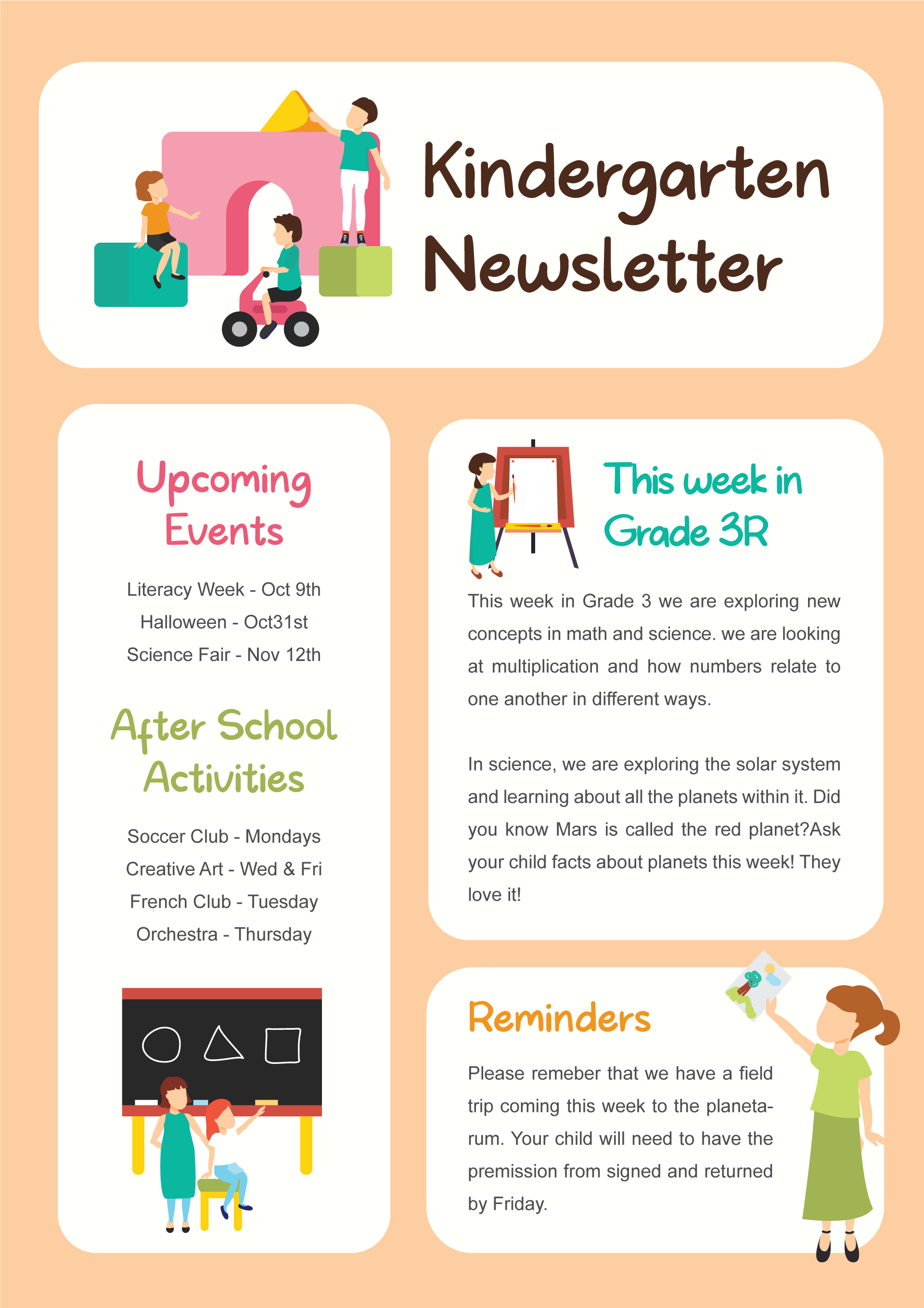 Free Preschool Newsletter Templates - WordLayouts