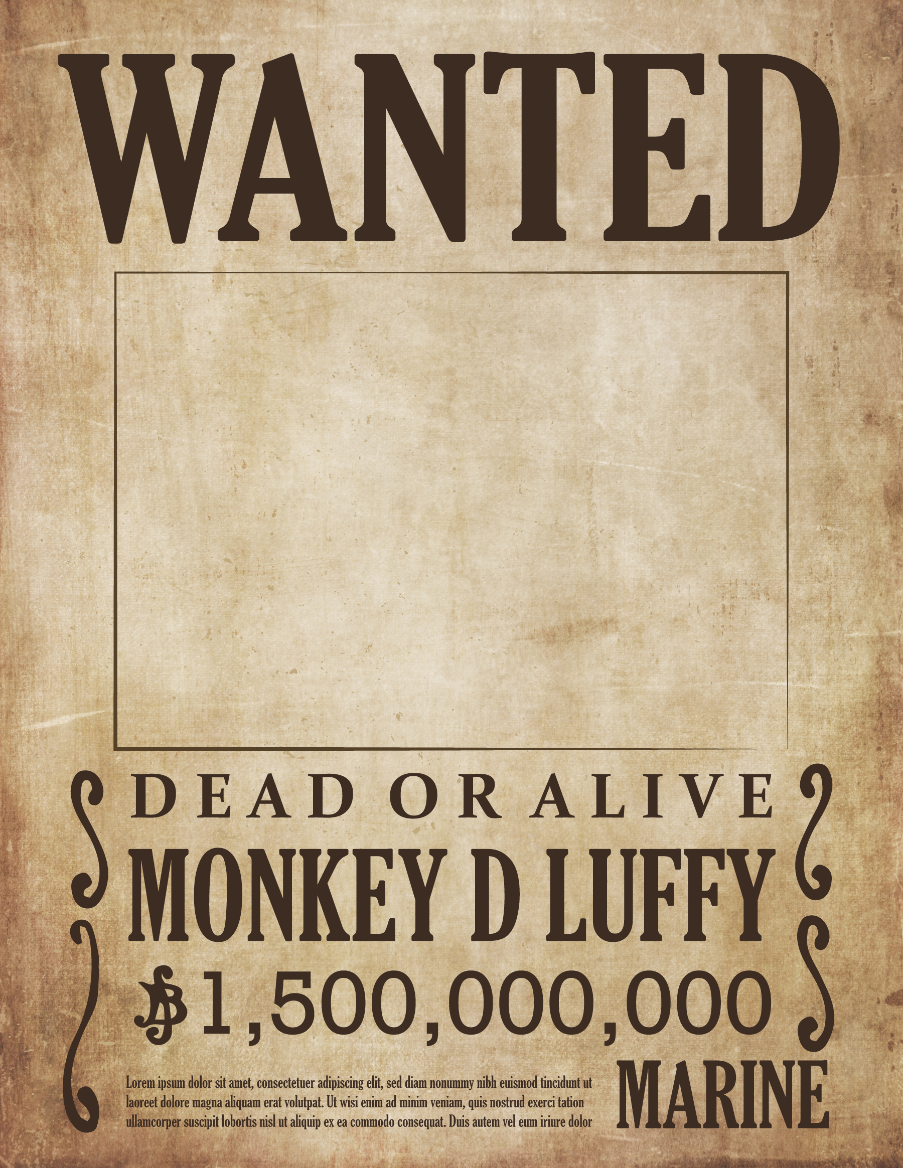 one piece wanted poster template 11 865d040uj 02 one-piece adventure wanted poster - wordlayouts
