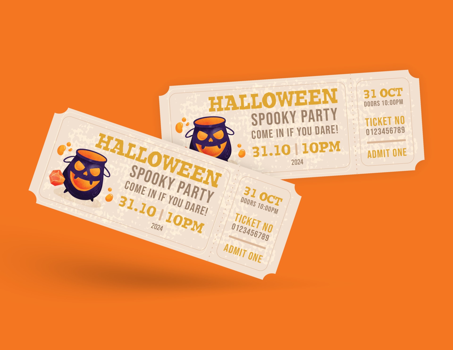 Vintage Halloween Spooky Party Ticket