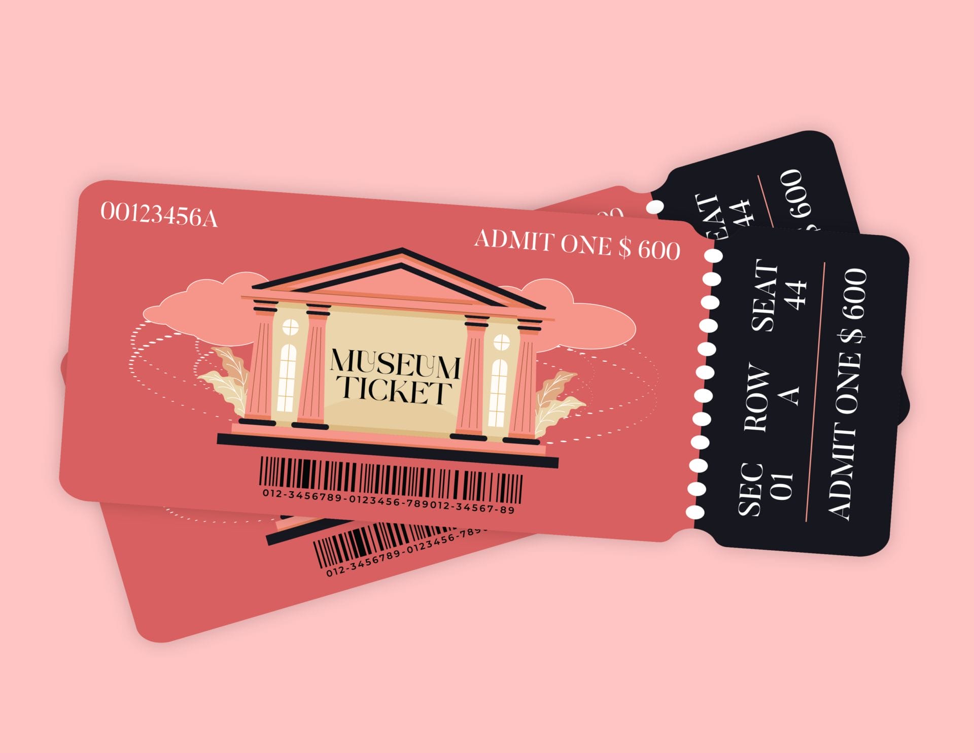 Contemporary Classic Museum Ticket Template - Customizable
