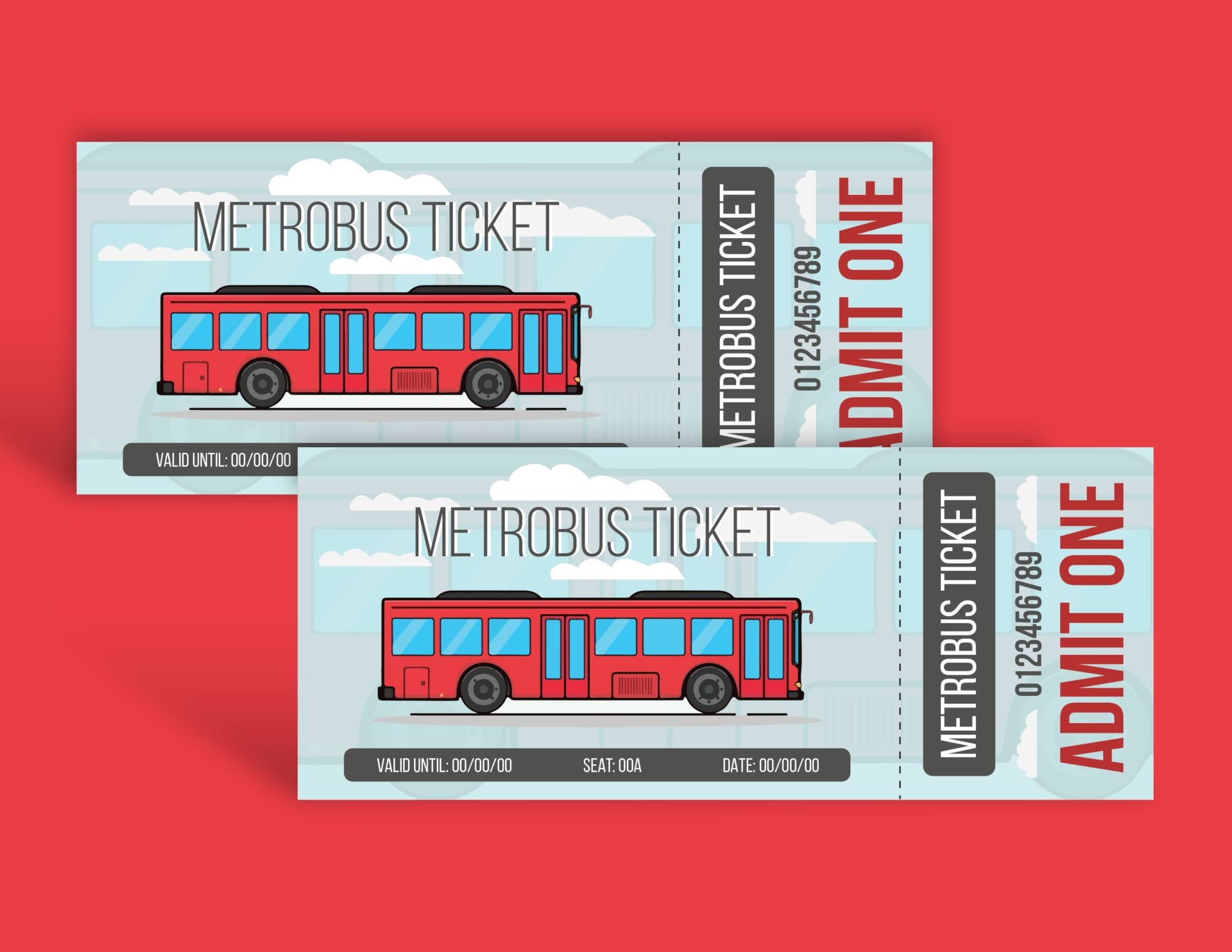 Urban Transit Metrobus Pass Template - Customizable