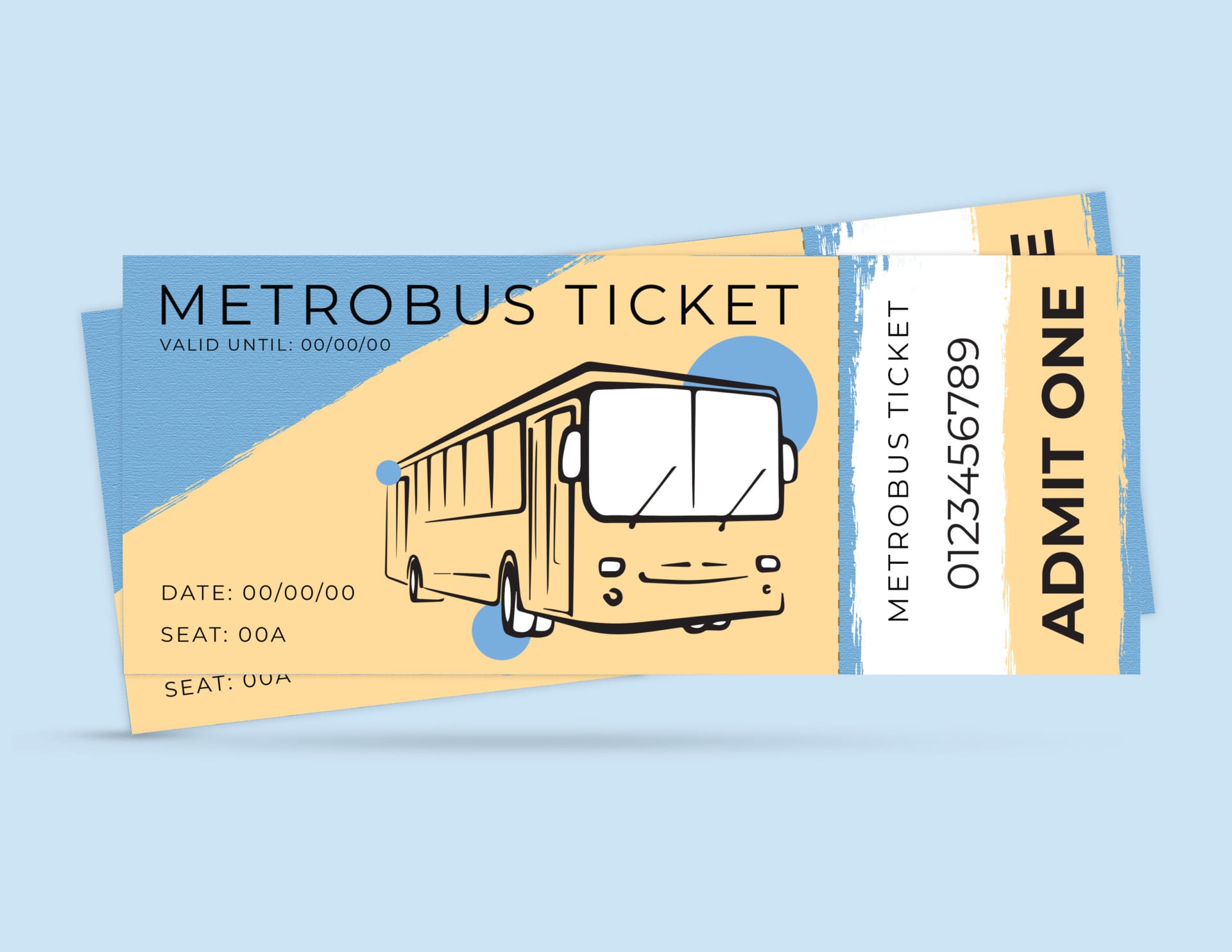 City Commuter Metrobus Ticket Template - Customizable