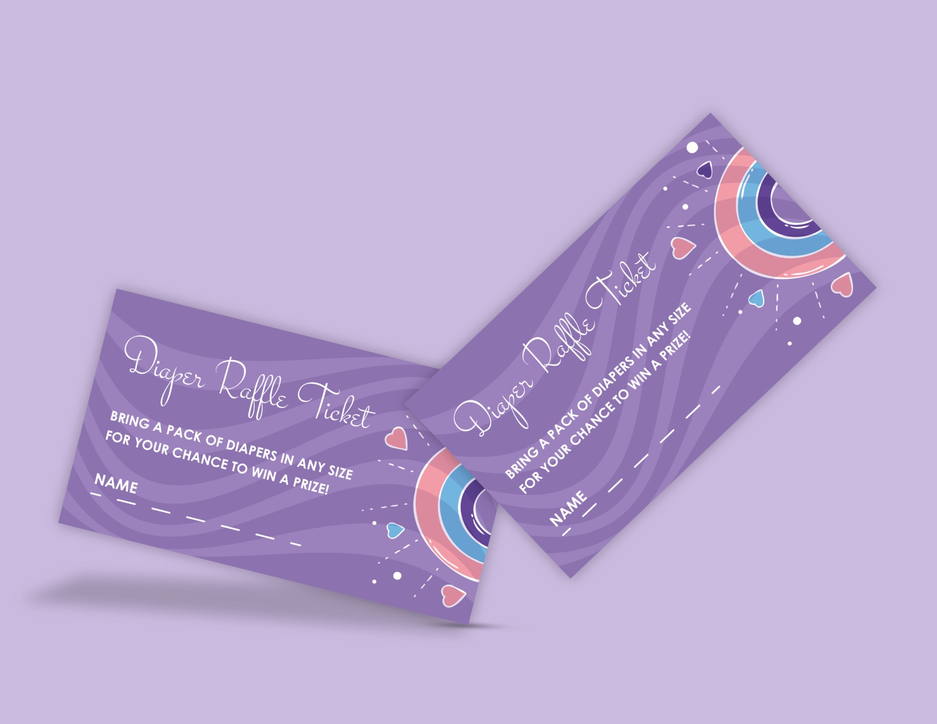 Galactic Fun Diaper Raffle Ticket Template - Customizable