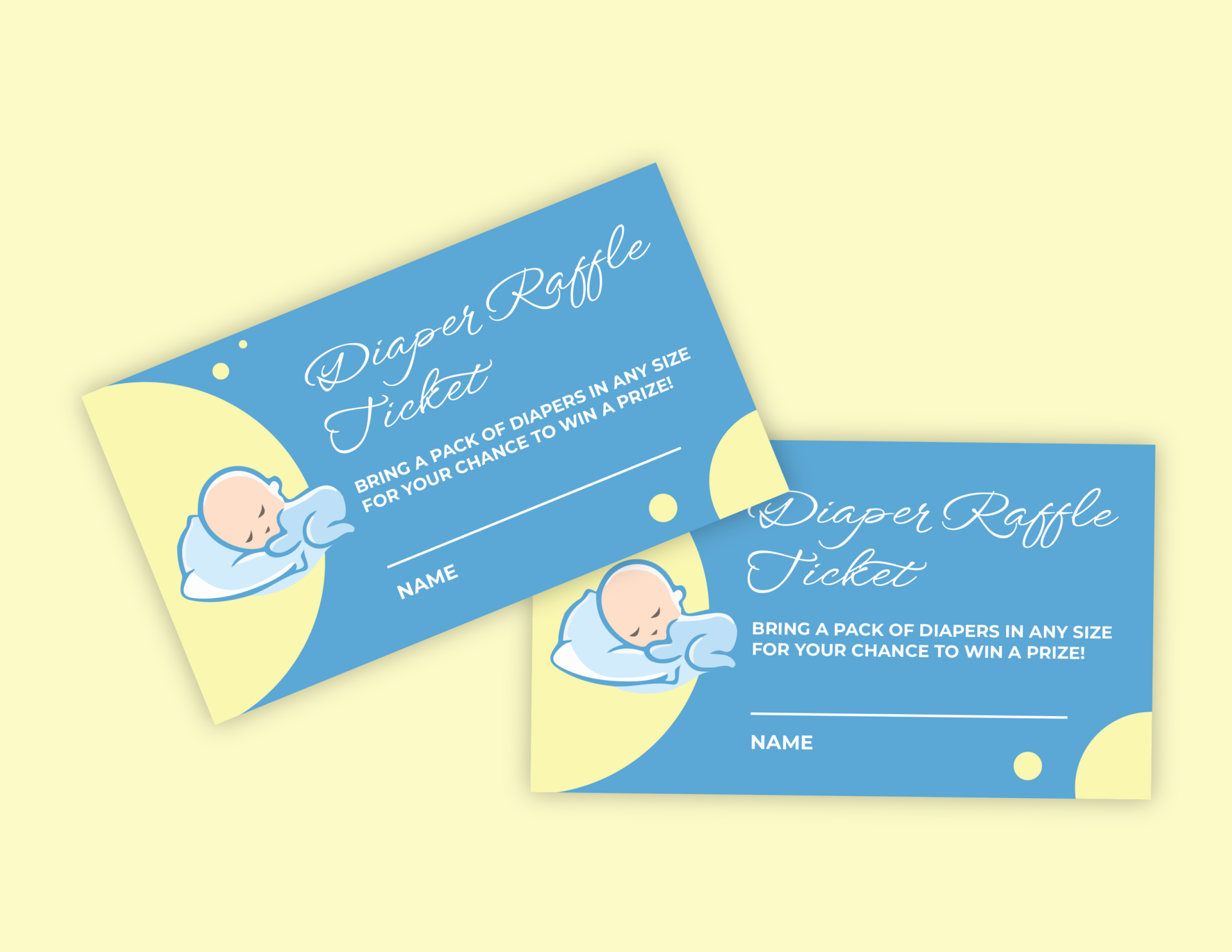 Sweet Dreams Diaper Raffle Ticket Template - Editable