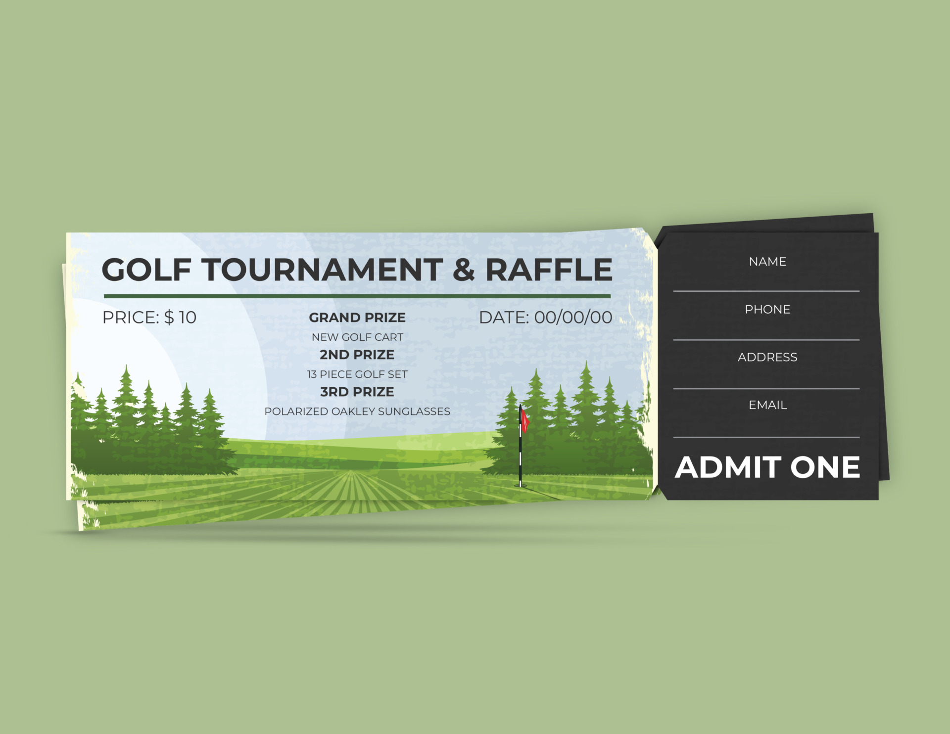 Ticket to Change Raffle Ticket Template - WordLayouts