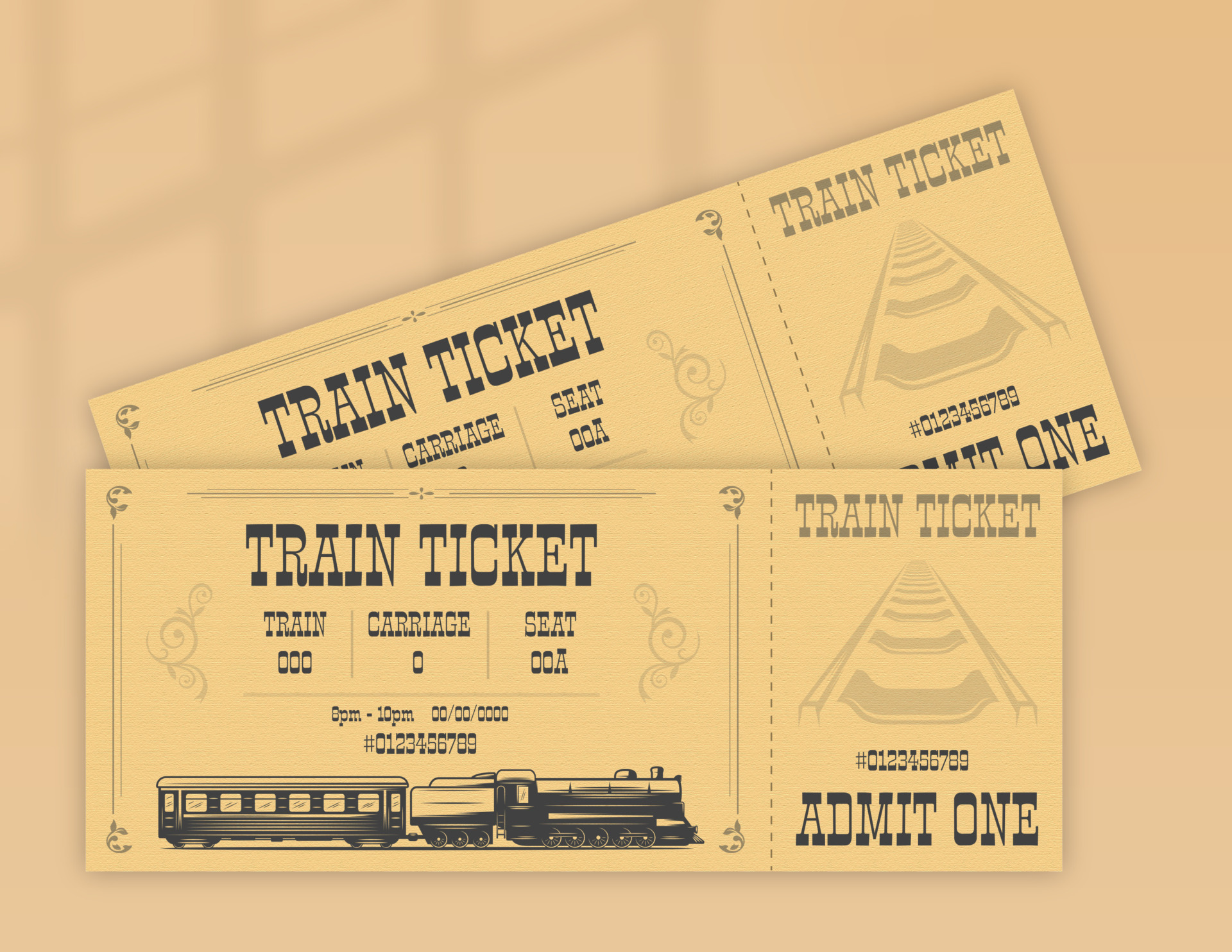 Classic Train Ticket - WordLayouts classic-train-ticket-wordlayouts