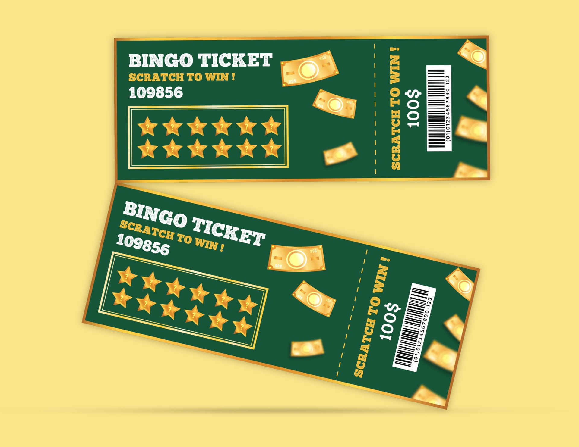 Luxe Gold Rush Bingo Scratch Card Template - Customizable