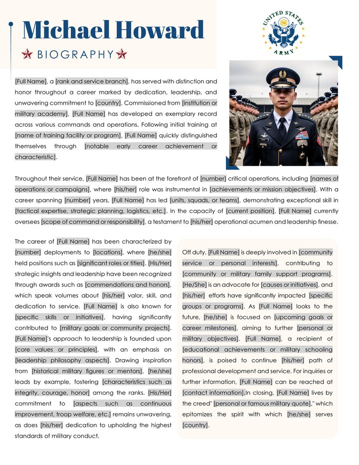 8 Free Biography Templates for Professionals - WordLayouts