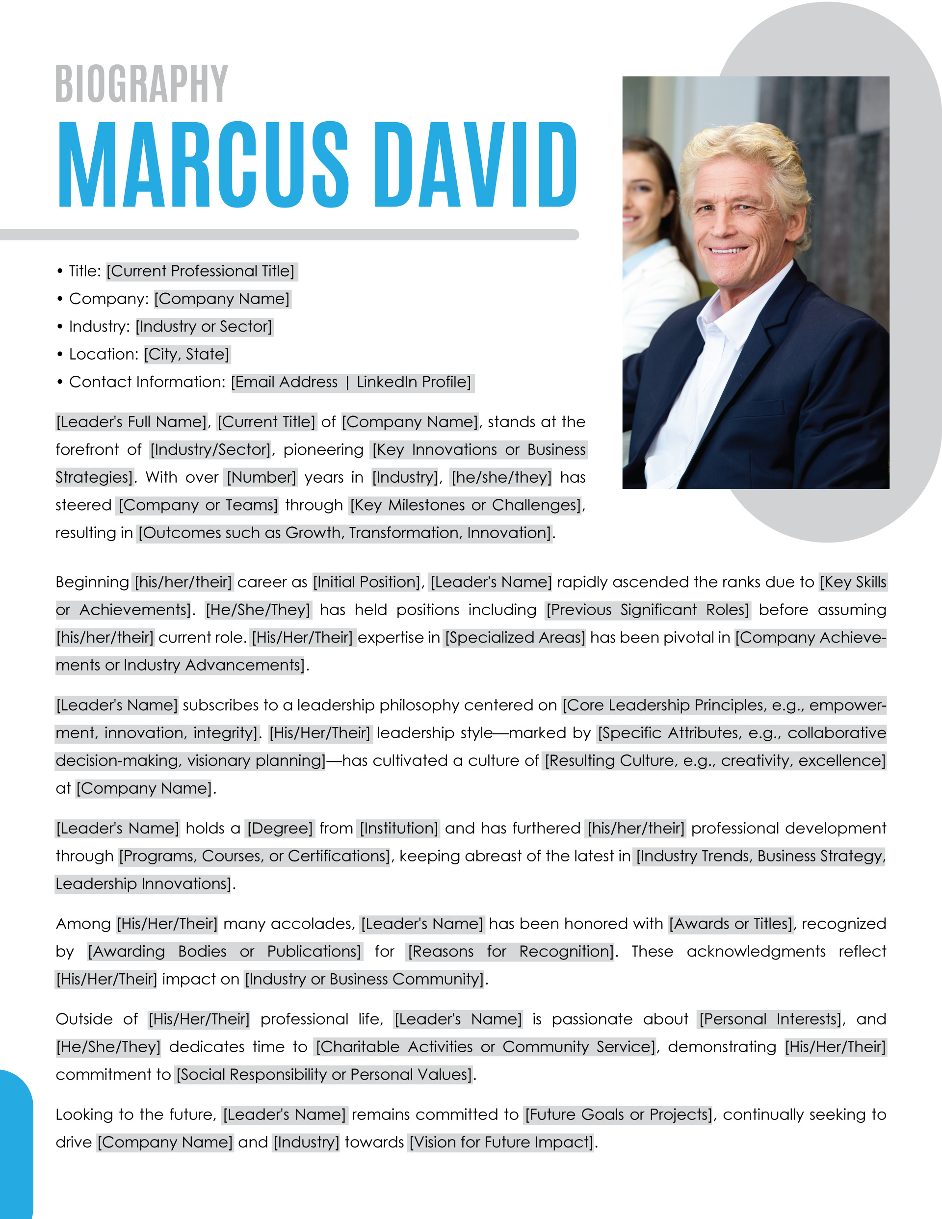 Biography Template Biography Outline Template Word | Google Docs