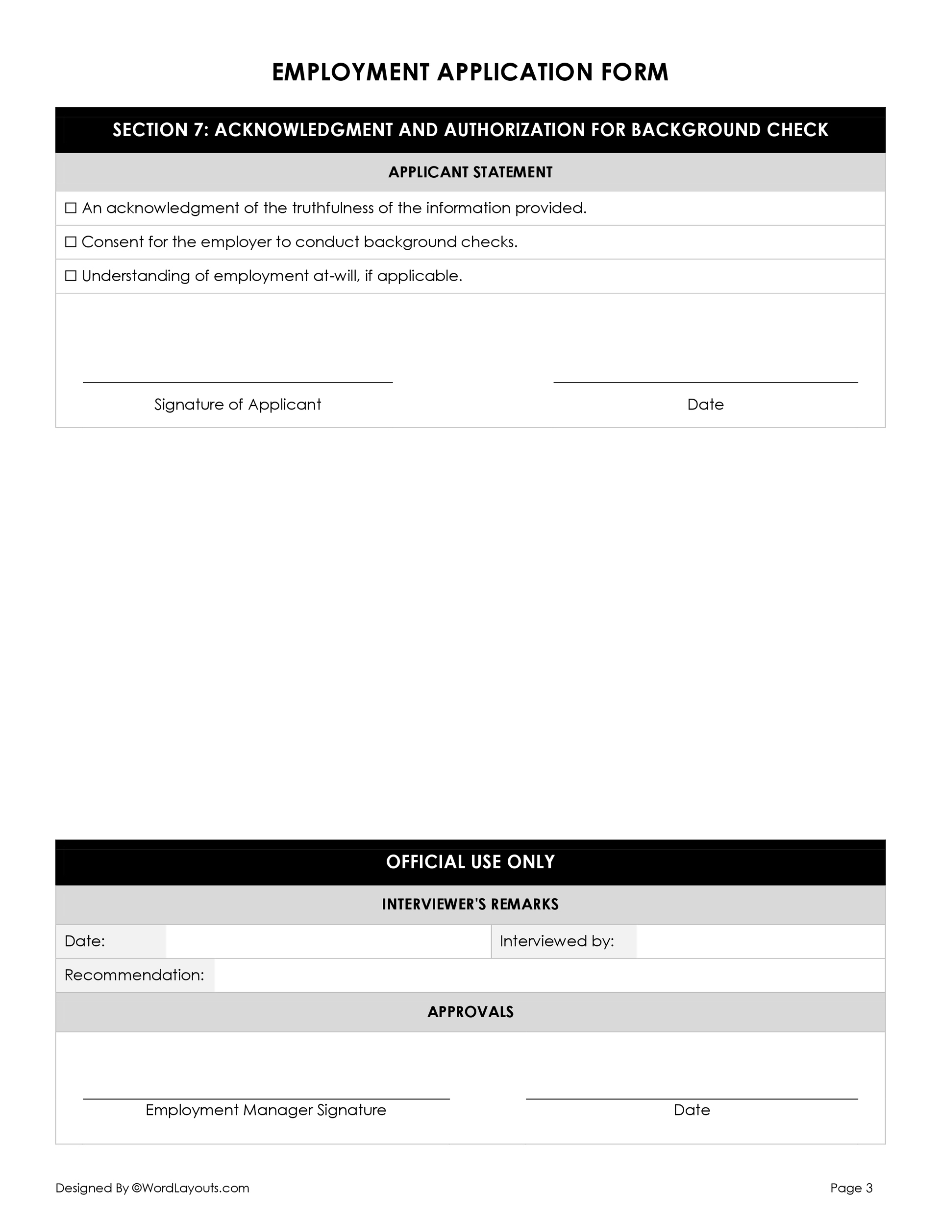 Free Employment Application Form Template - WordLayouts free-employment-application-form-template-wordlayouts