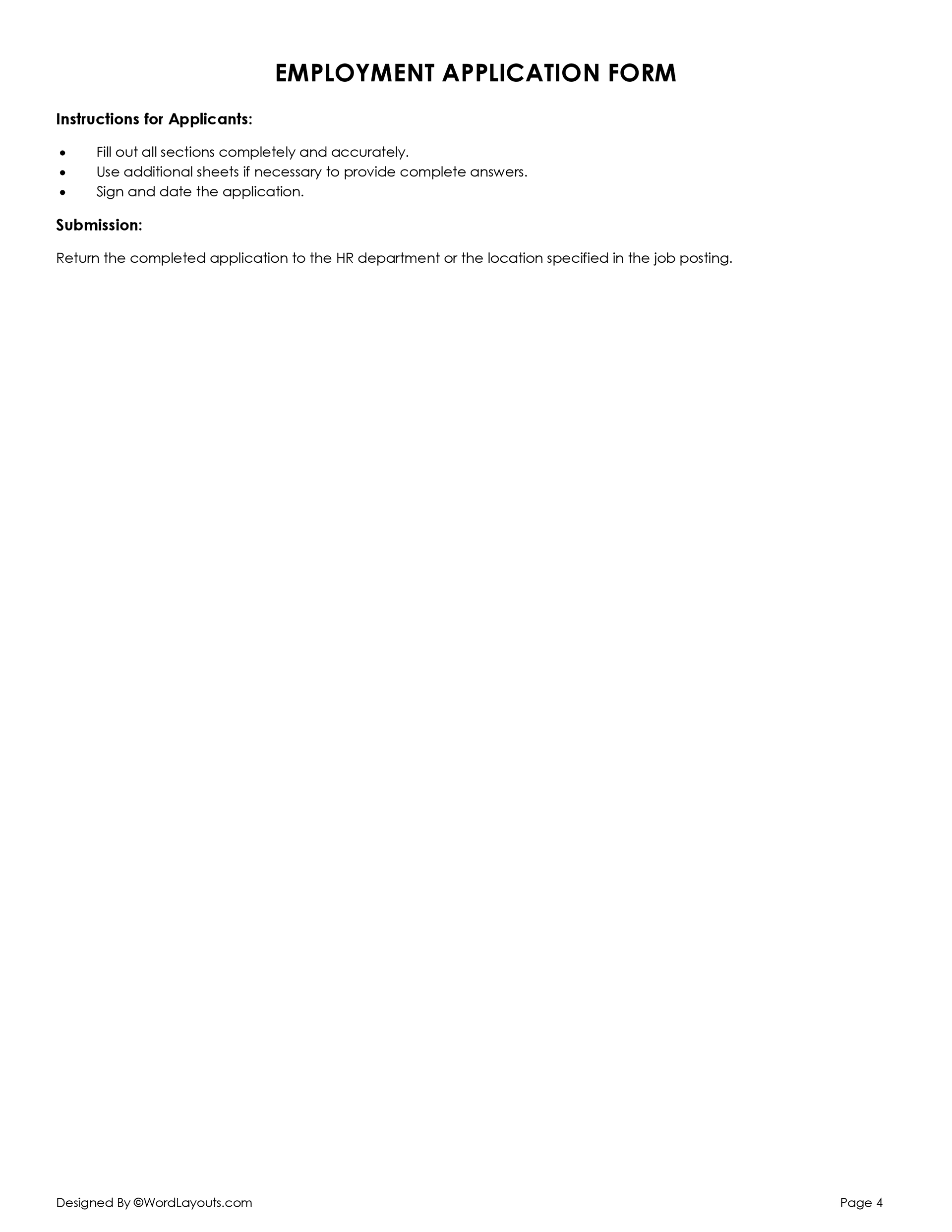 free-employment-application-form-template-wordlayouts for Free Printable Blank Job Application Form Word Document Free Employment Application Form Template - WordLayouts for Free Printable Blank Job Application Form Word Document