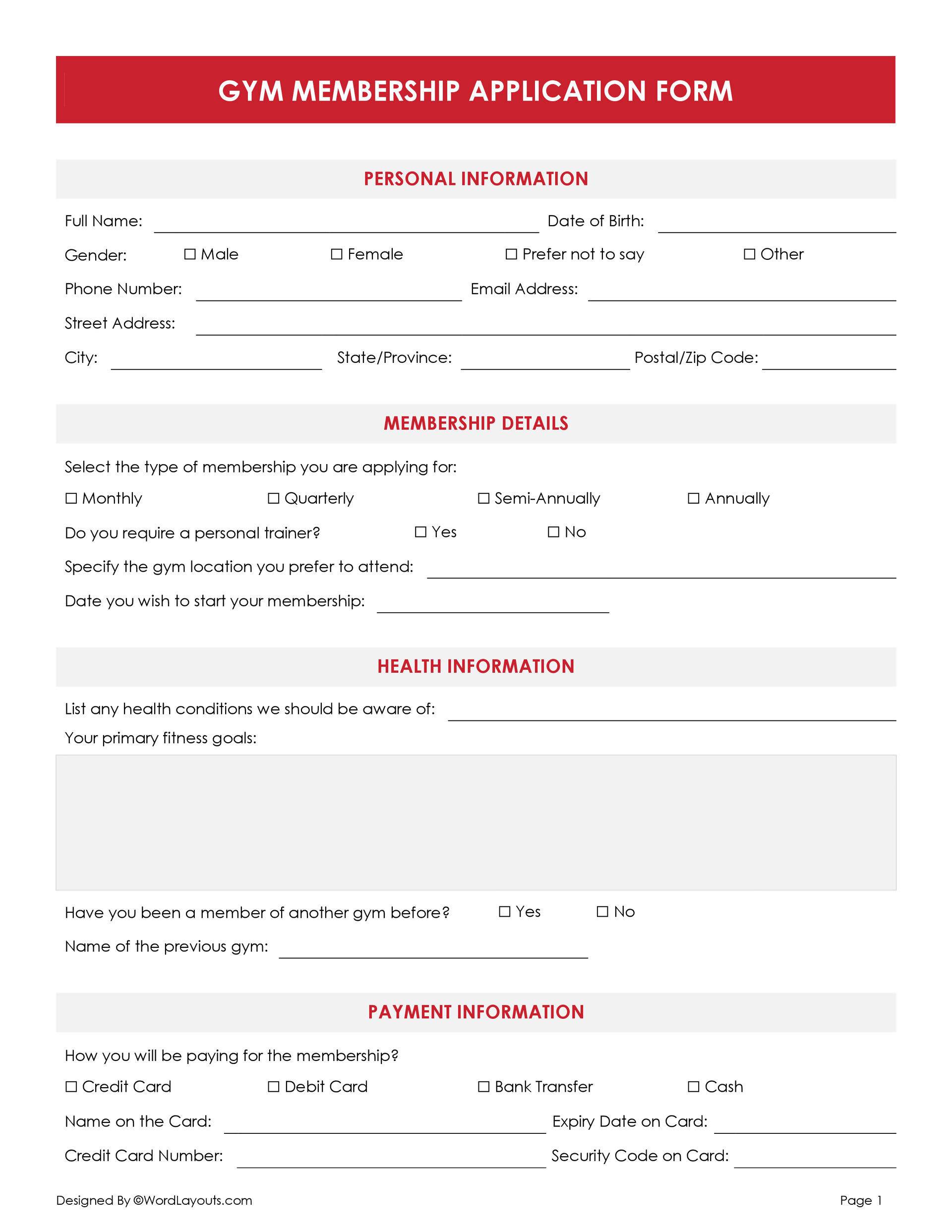 Free Membership Application Form Templates (6 Types) - WordLayouts free-membership-application-form-templates-6-types-wordlayouts