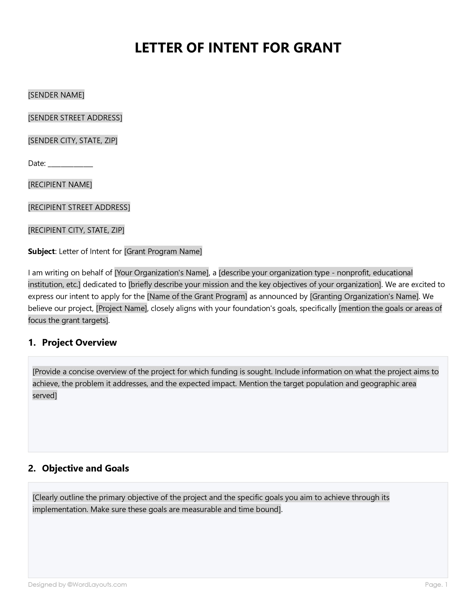 20 Free Letter of Intent (LOI) Templates WordLayouts 20 Free Letter of Intent (LOI) Templates WordLayouts