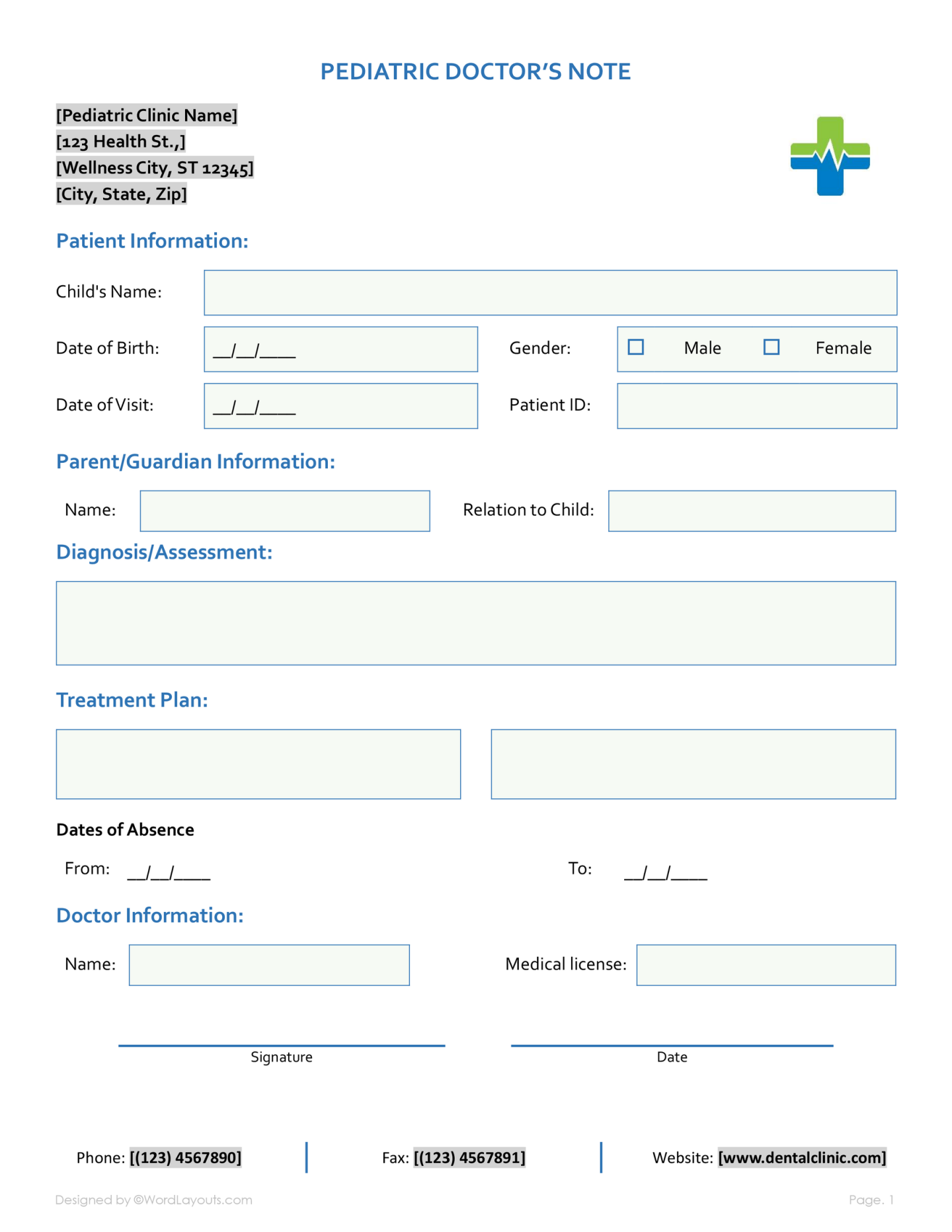 Free Doctor Note Templates (Word, GDocs) - WordLayouts
