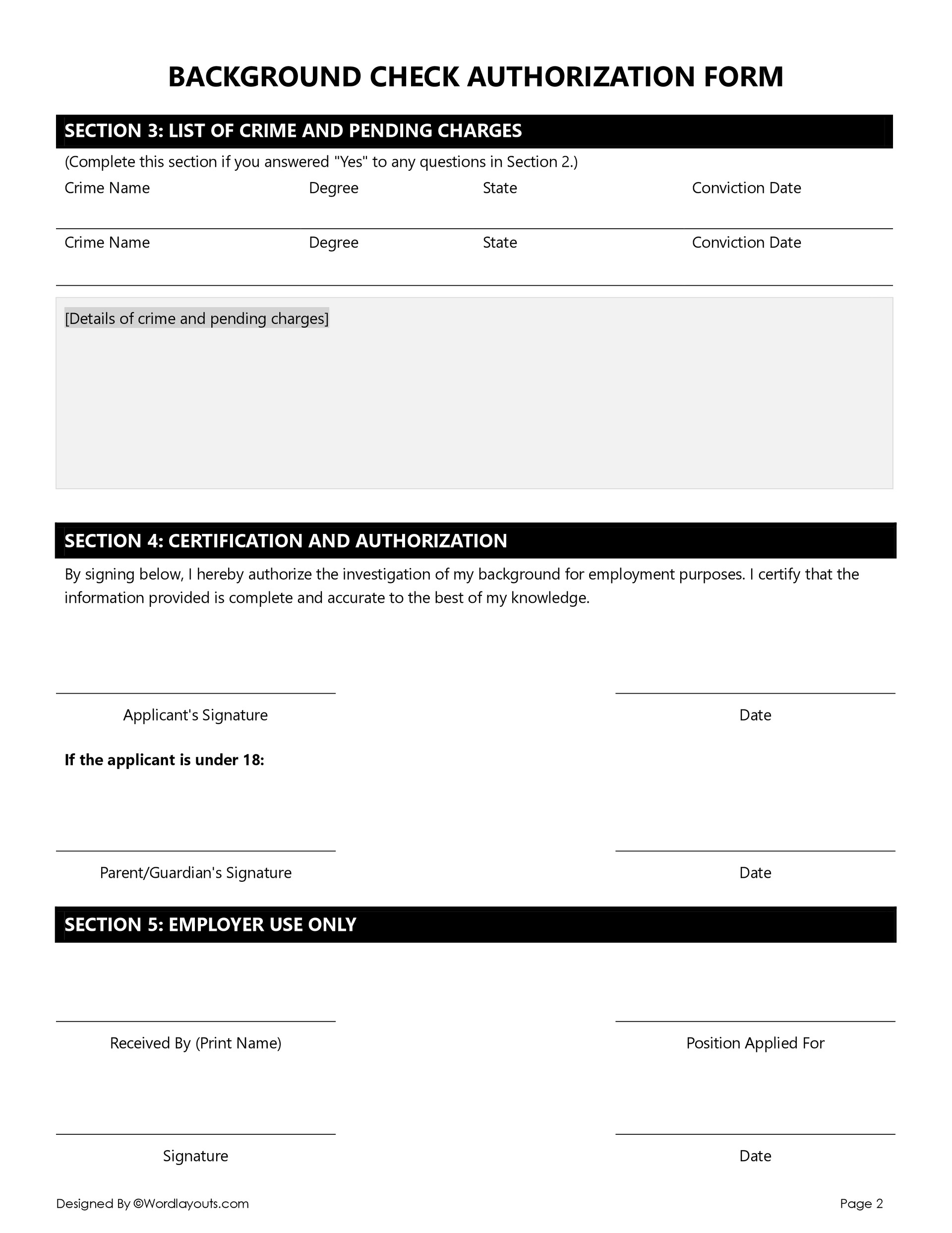 Free Background Check Authorization Forms - WordLayouts free-background-check-authorization-forms-wordlayouts