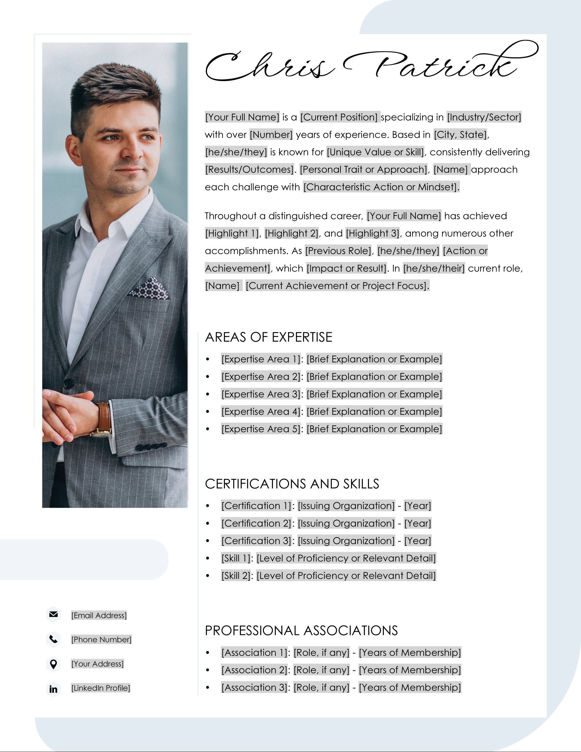 8 Free Biography Templates for Professionals - WordLayouts
