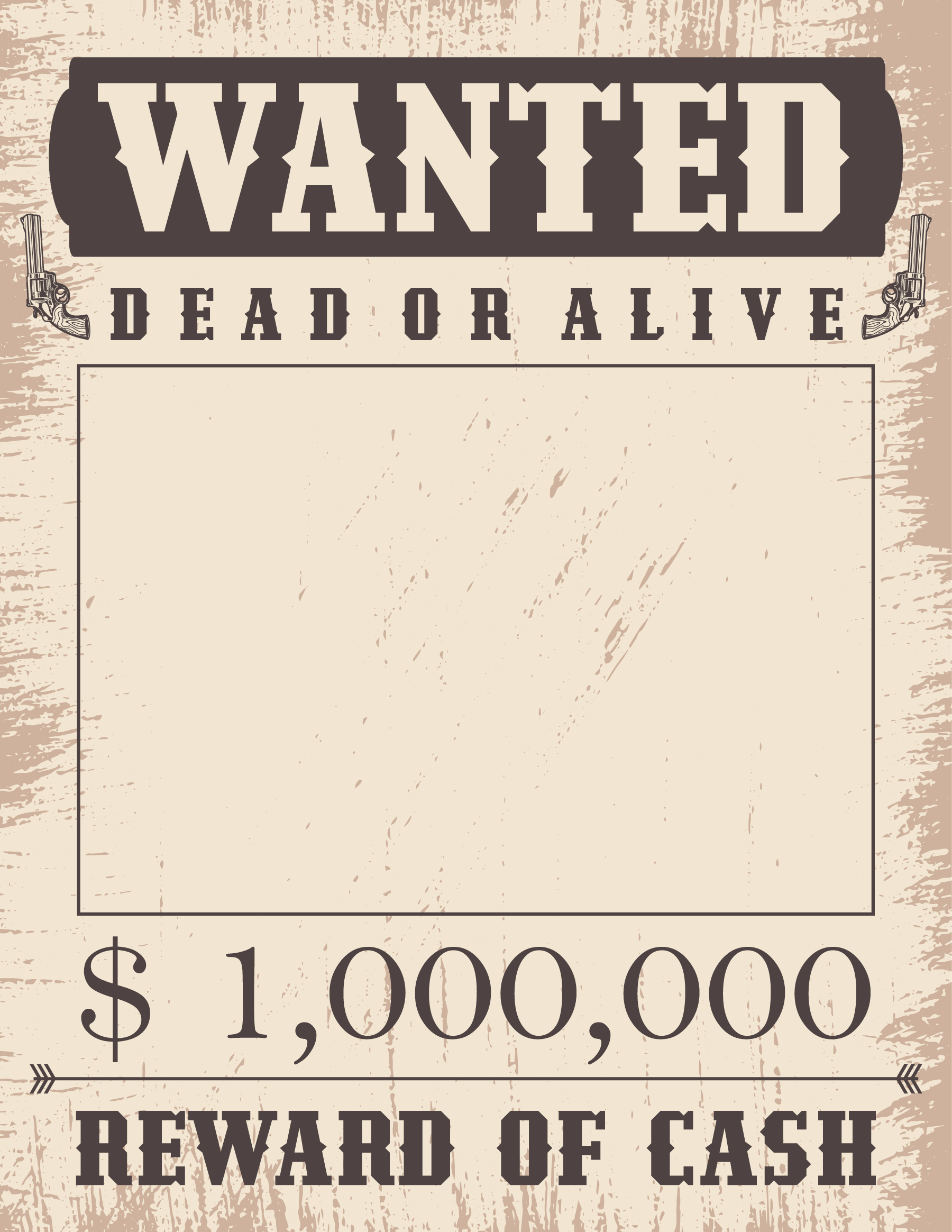 Vintage Western Wanted Poster Template - WordLayouts