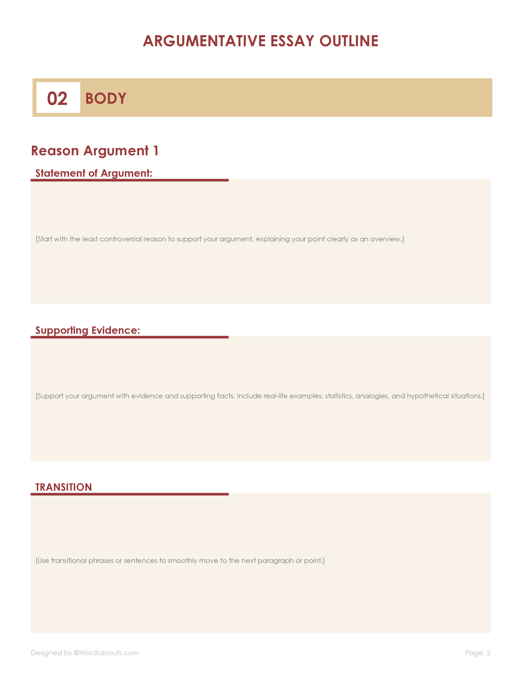 Free Argumentative Essay Outline Template WordLayouts Free Argumentative Essay Outline Template WordLayouts