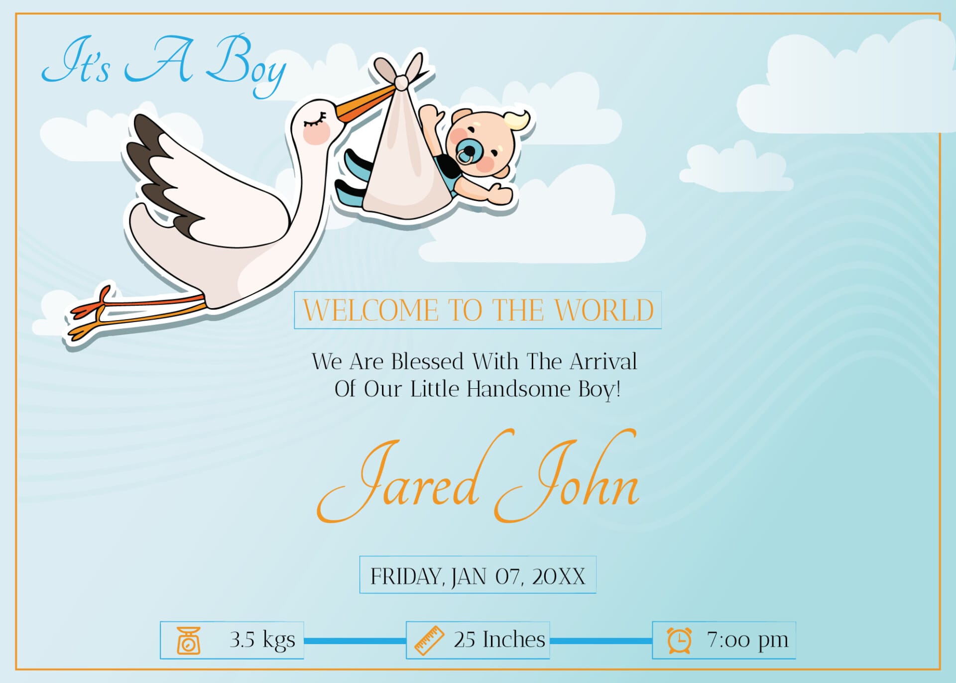 Free Baby Shower (Announcement) Templates to Edit & Print for Free Printable Birth Announcement Templates