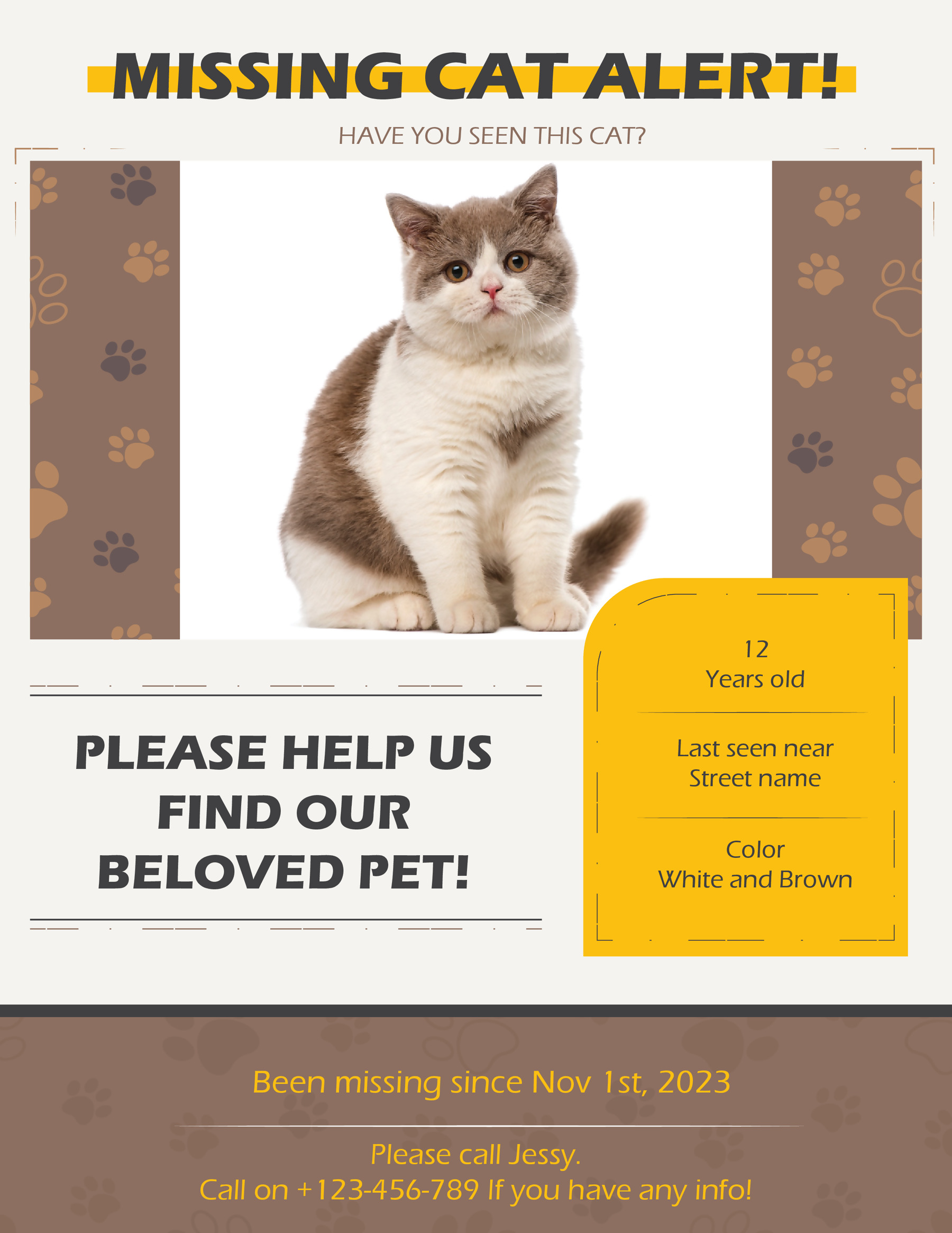 Engaging and Clear Missing Cat Flyer Template WordLayouts Engaging and Clear Missing Cat Flyer Template WordLayouts