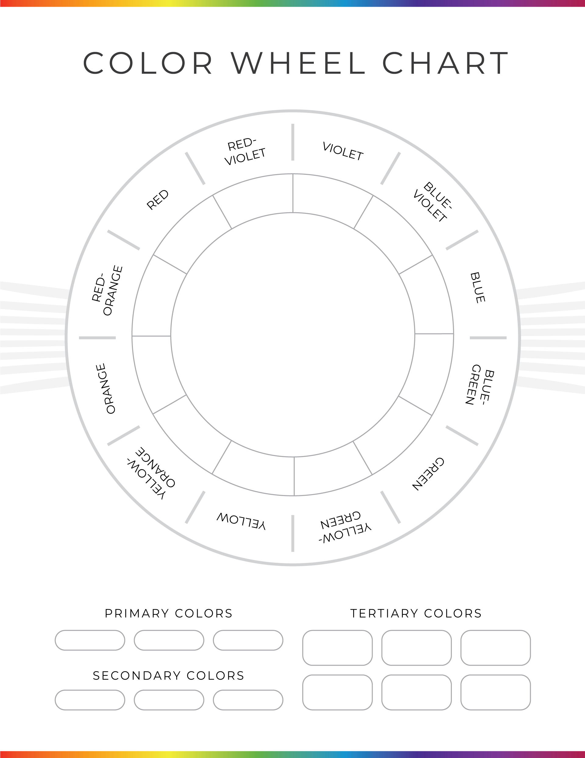 Comprehensive Color Wheel Chart Template - WordLayouts