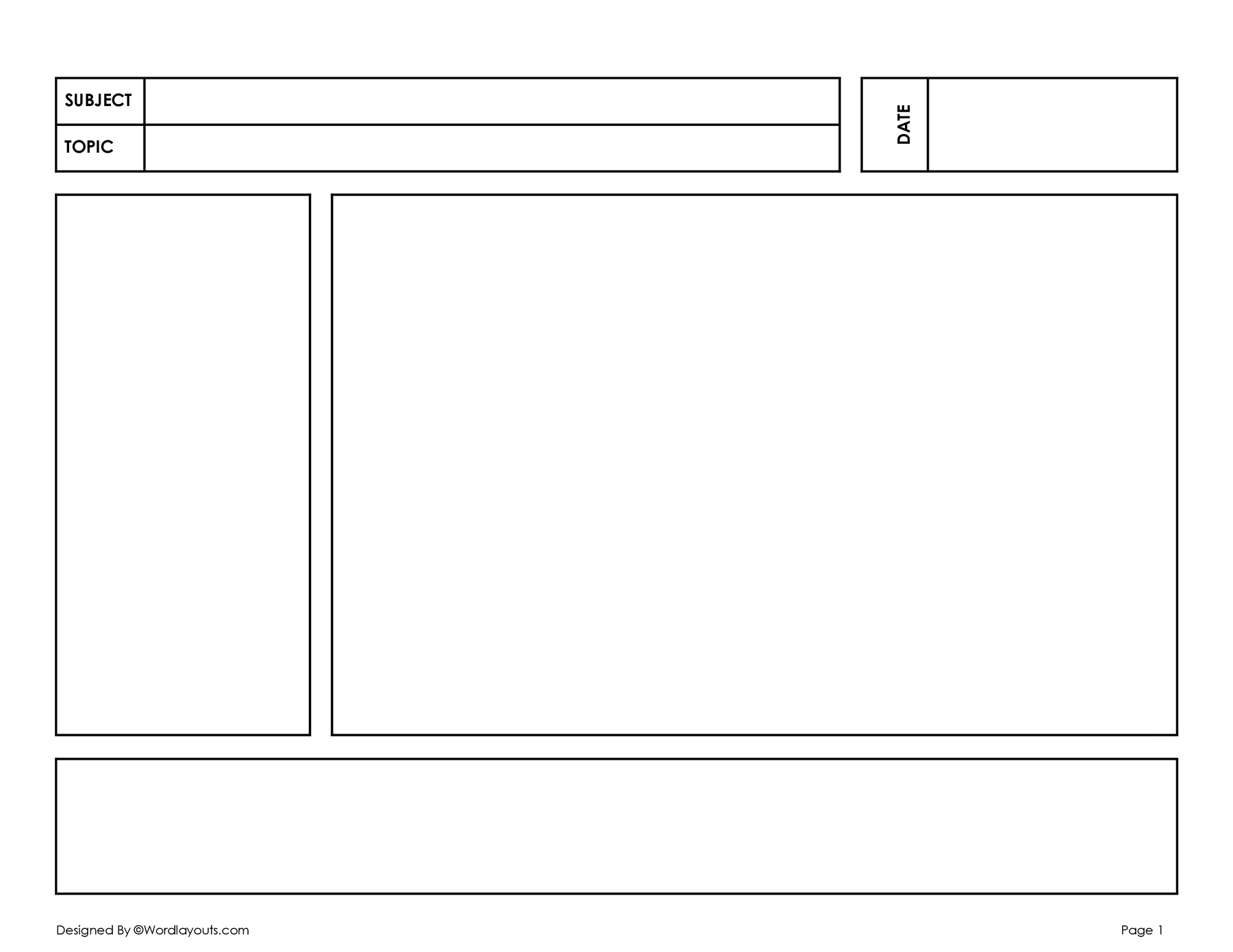 Free Cornell Notes Templates in GDocs, Word, and PDF - WordLayouts