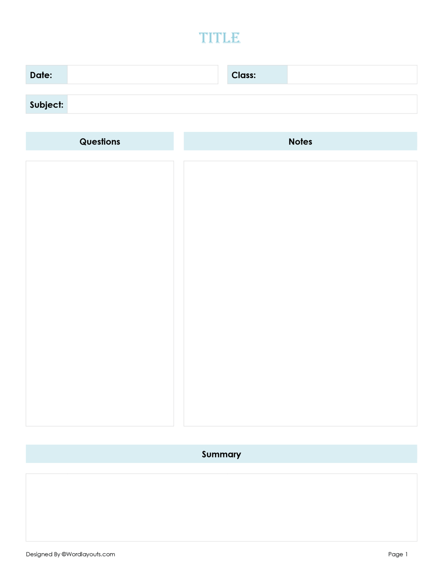 Free Cornell Notes Templates (GDocs, Word, PDF)