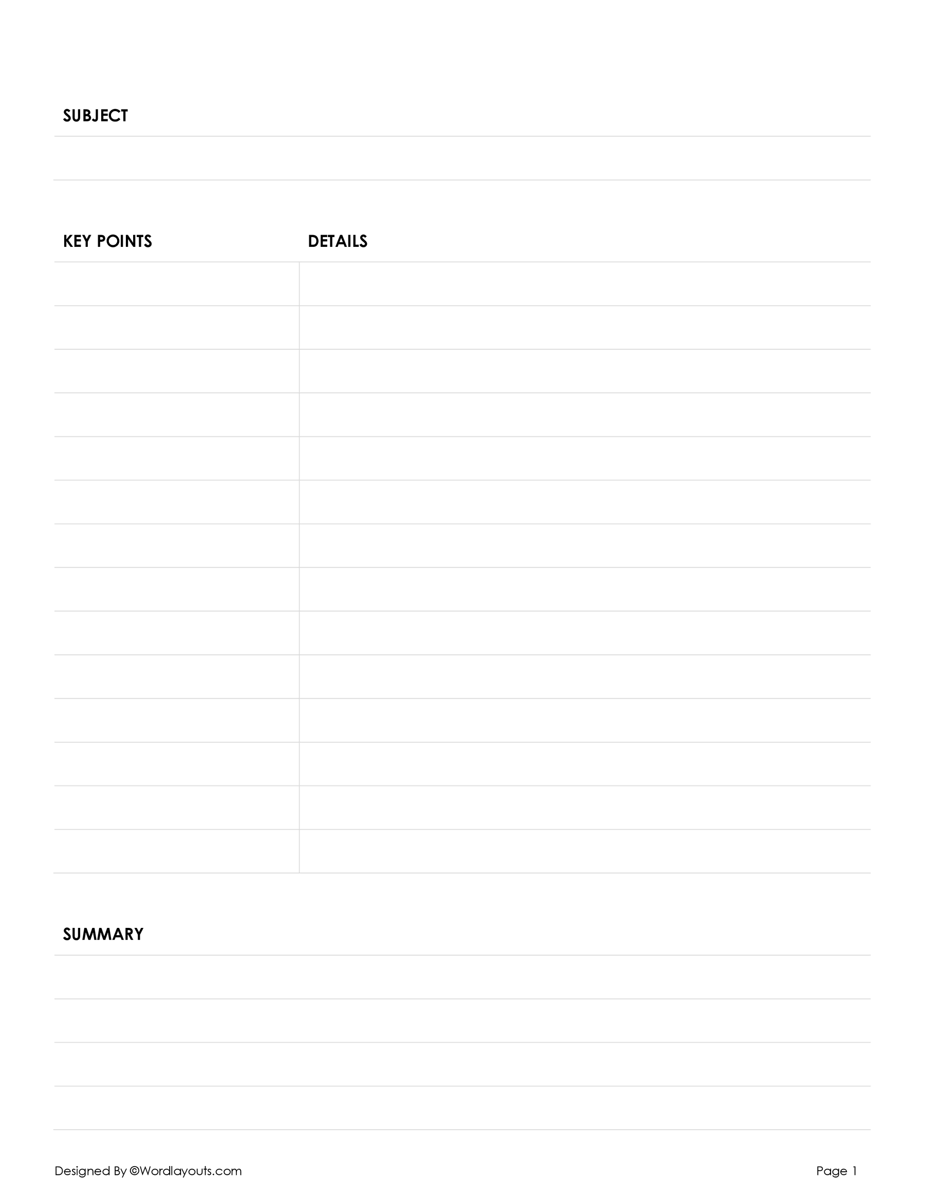 free-cornell-notes-templates-in-gdocs-word-and-pdf-wordlayouts for Cornell Notes Template Free Printable Free Cornell Notes Templates in GDocs, Word, and PDF - WordLayouts for Cornell Notes Template Free Printable