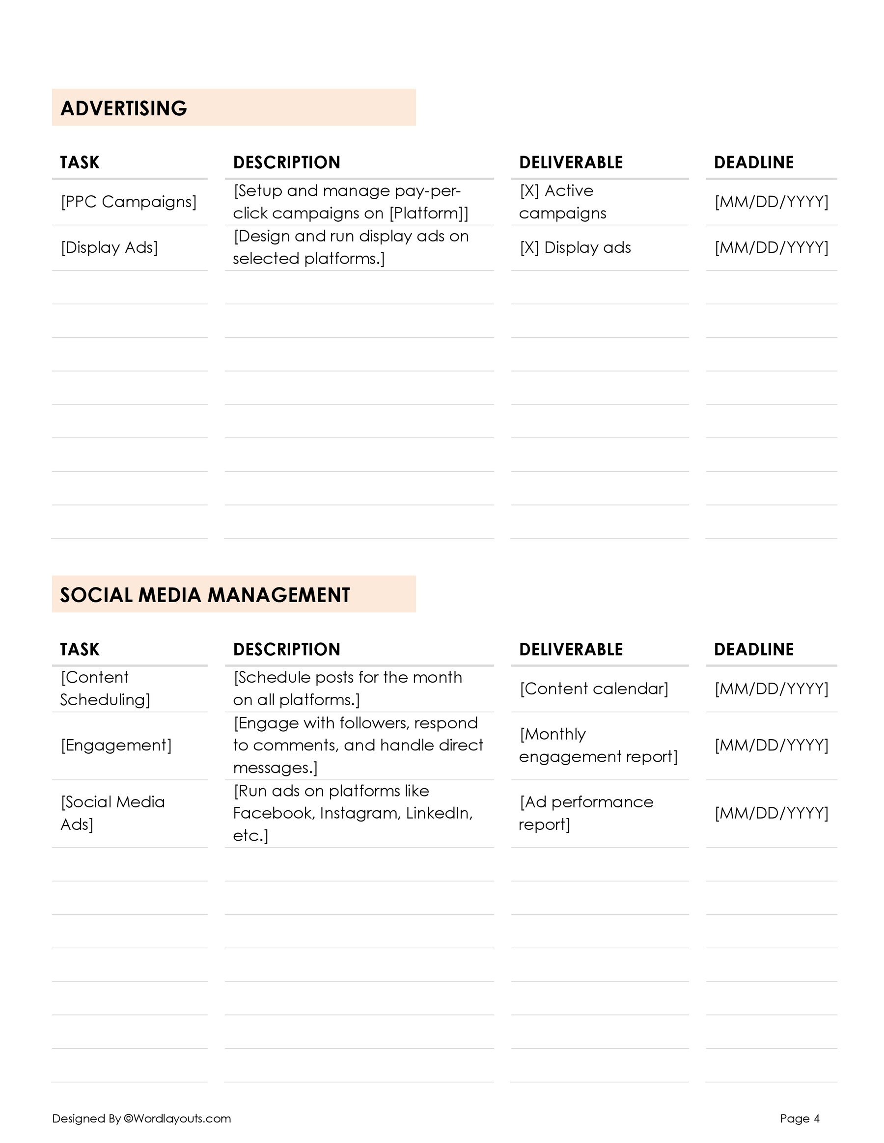 Digital Marketing Scope of Work Template - WordLayouts