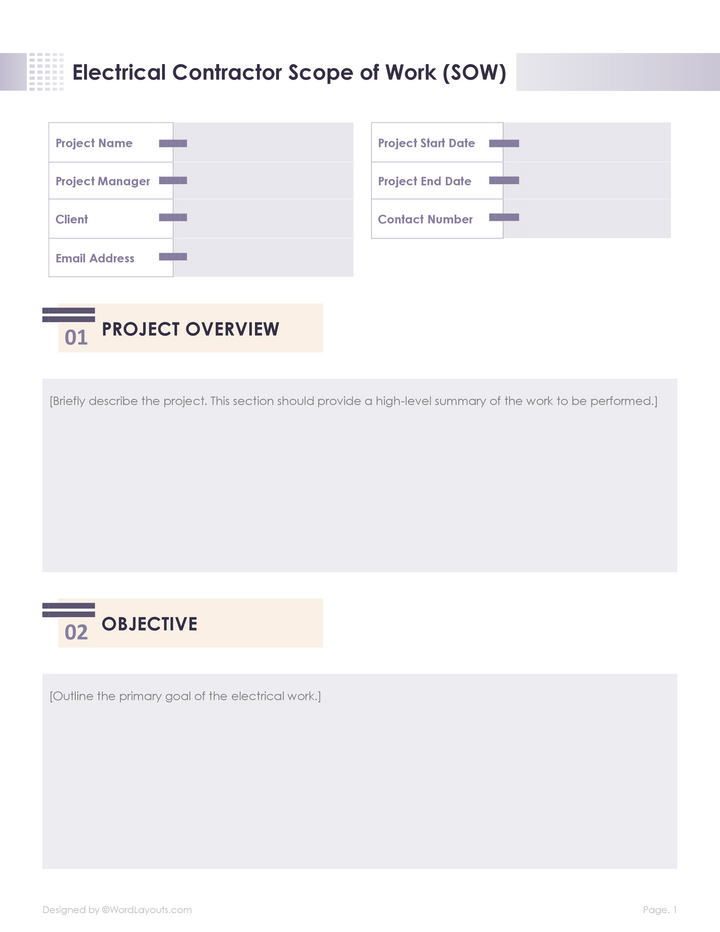 Free Marketing Scope of Work Template - WordLayouts