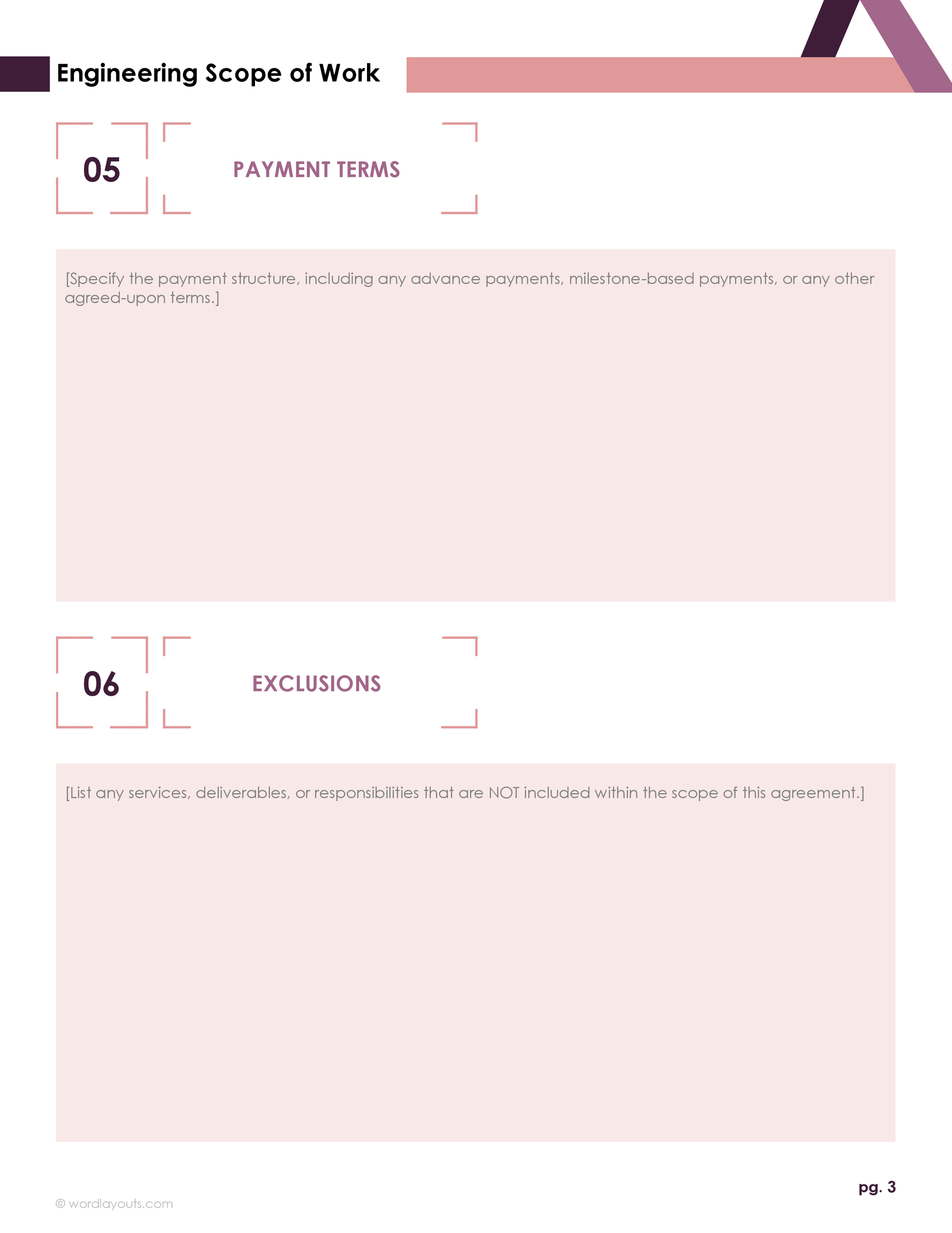 Engineering Scope of Work Template - WordLayouts