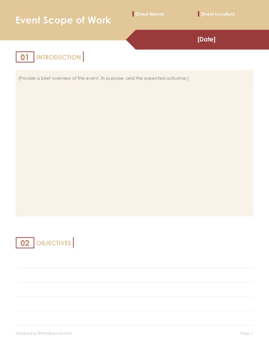 Free Marketing Scope of Work Template - WordLayouts