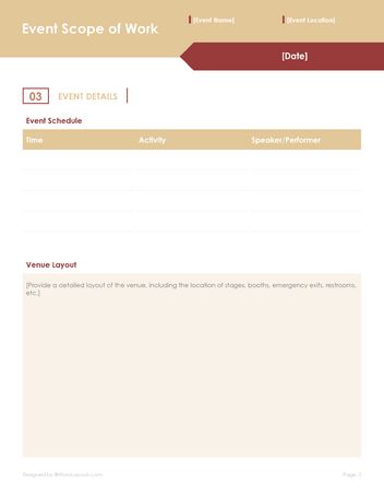 Event Scope of Work Template - WordLayouts