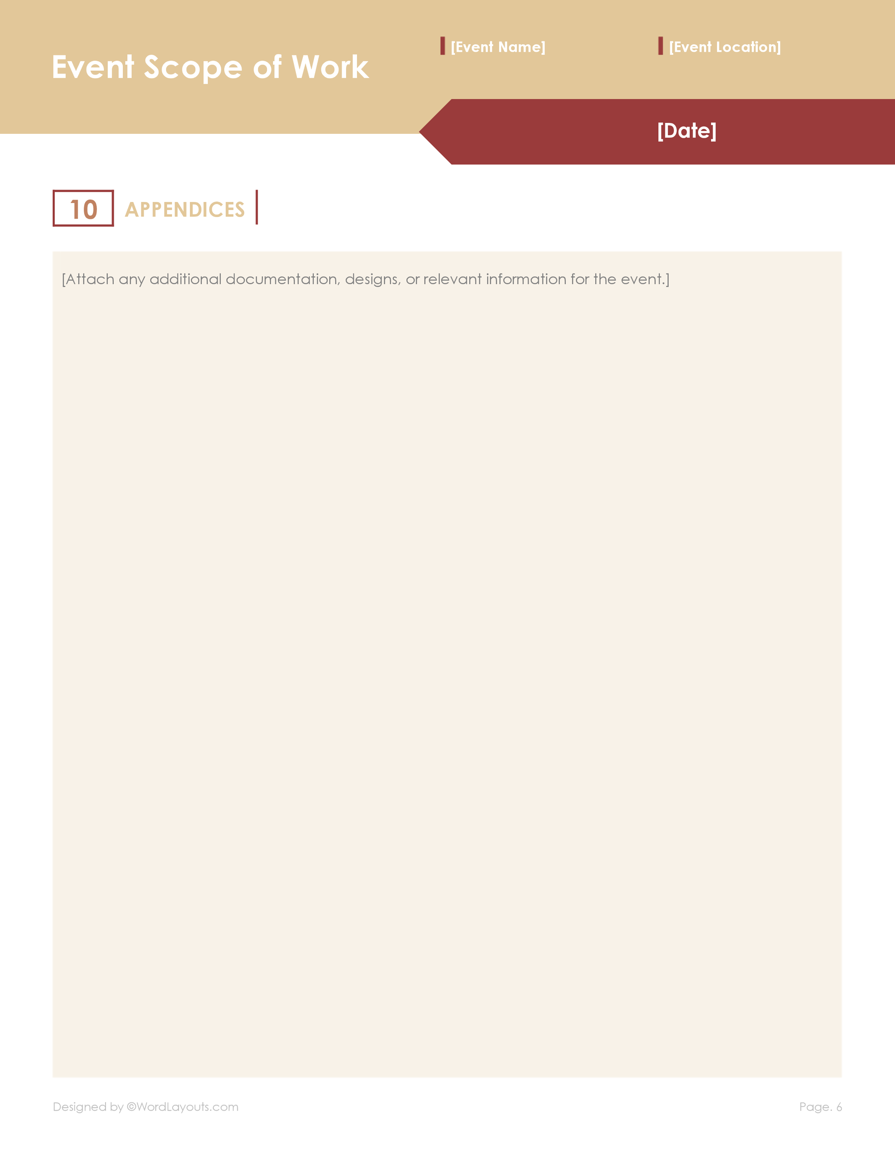 Event Scope of Work Template - WordLayouts