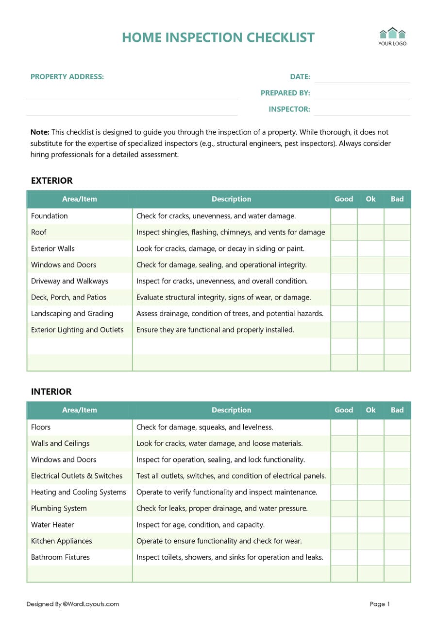home-inspection-checklist-template-to-edit-print for Printable Free Electrical Inspection Forms Home Inspection Checklist Template to Edit & Print for Printable Free Electrical Inspection Forms